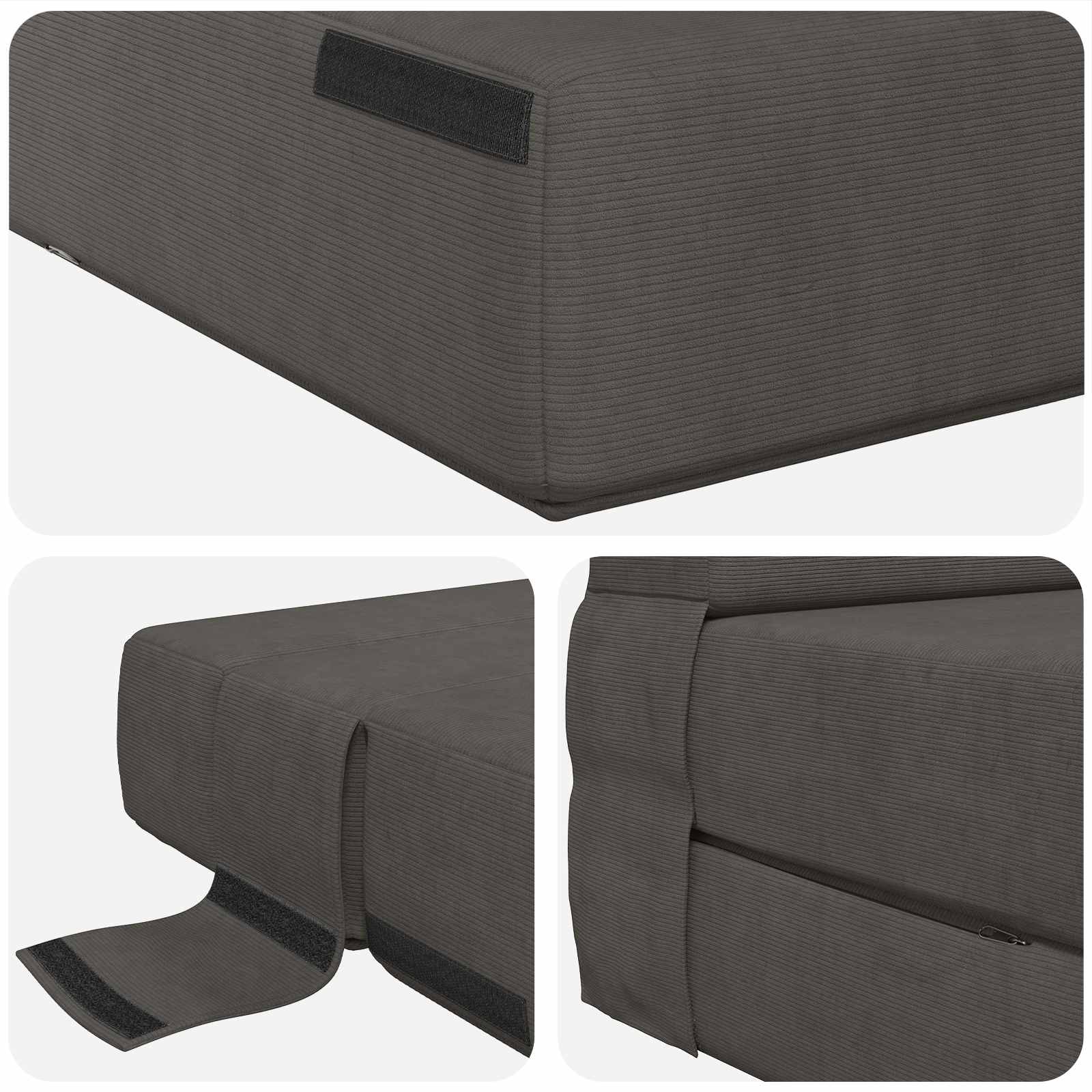 Sofa na razvlačenje Tamnosiva 100 x 80 x 60 cm Tkanina