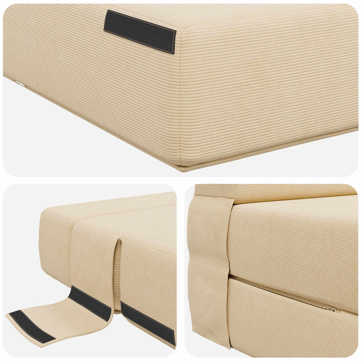 Preklopni madrac za sofu Krem 100 x 80 x 60 cm Tkanina