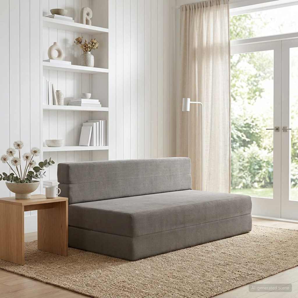 Sofa na razvlačenje Svjetlosiva 152 x 86,5 x 60 cm Tkanina
