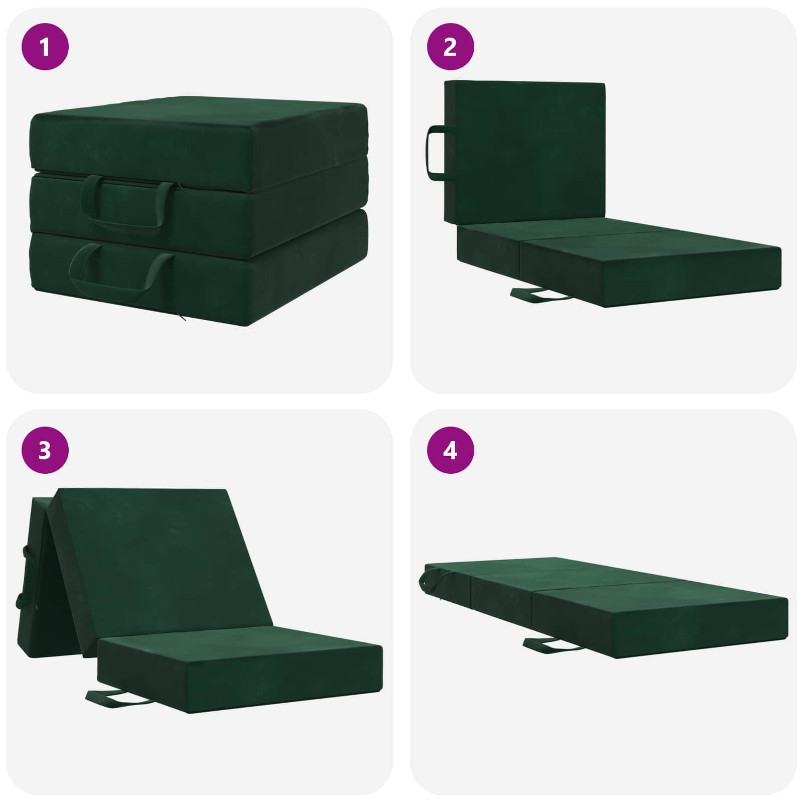 Sofa na razvlačenje 75 x 63 x 45 cm Tamnozelena