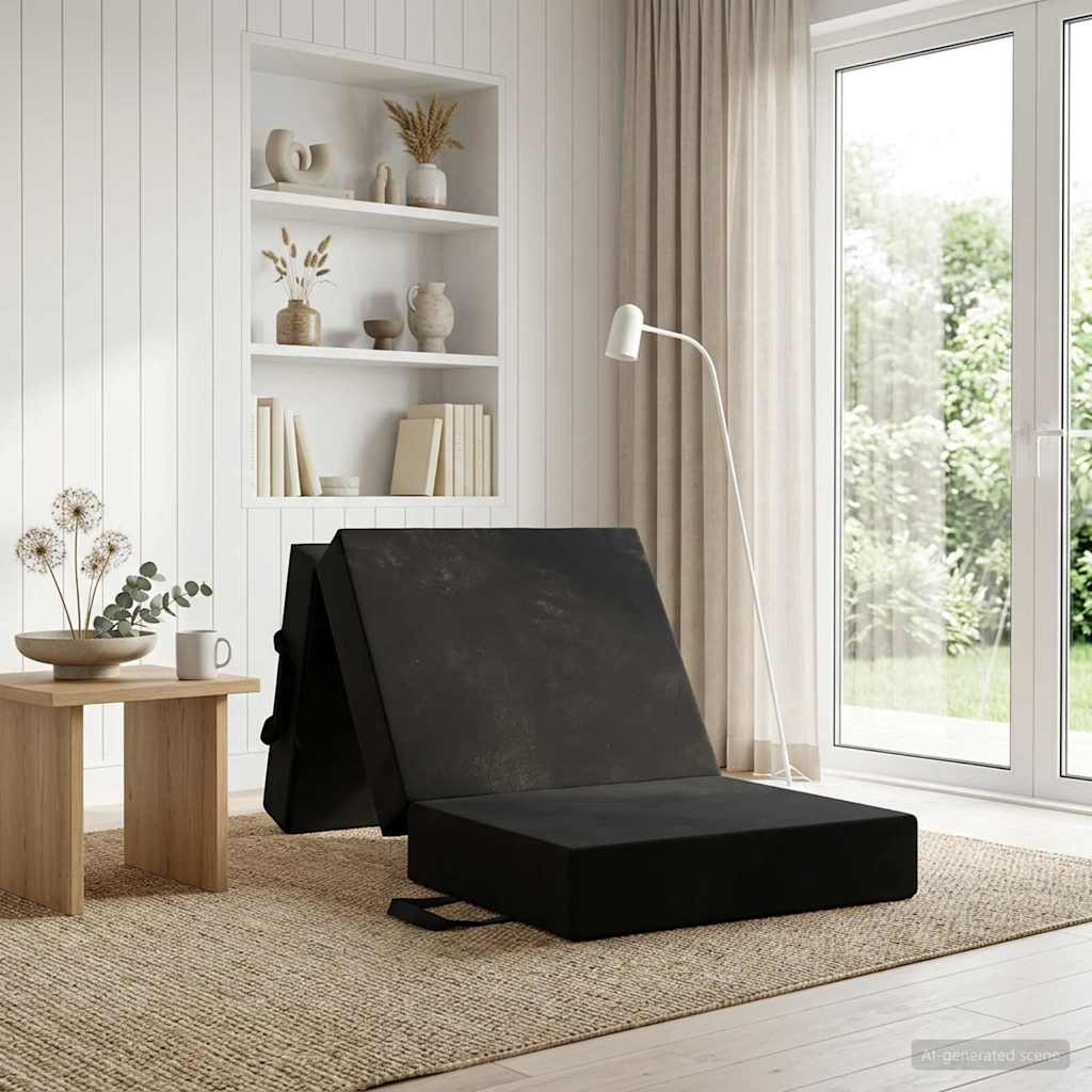 Sofa na razvlačenje 75 x 63 x 45 cm Crna