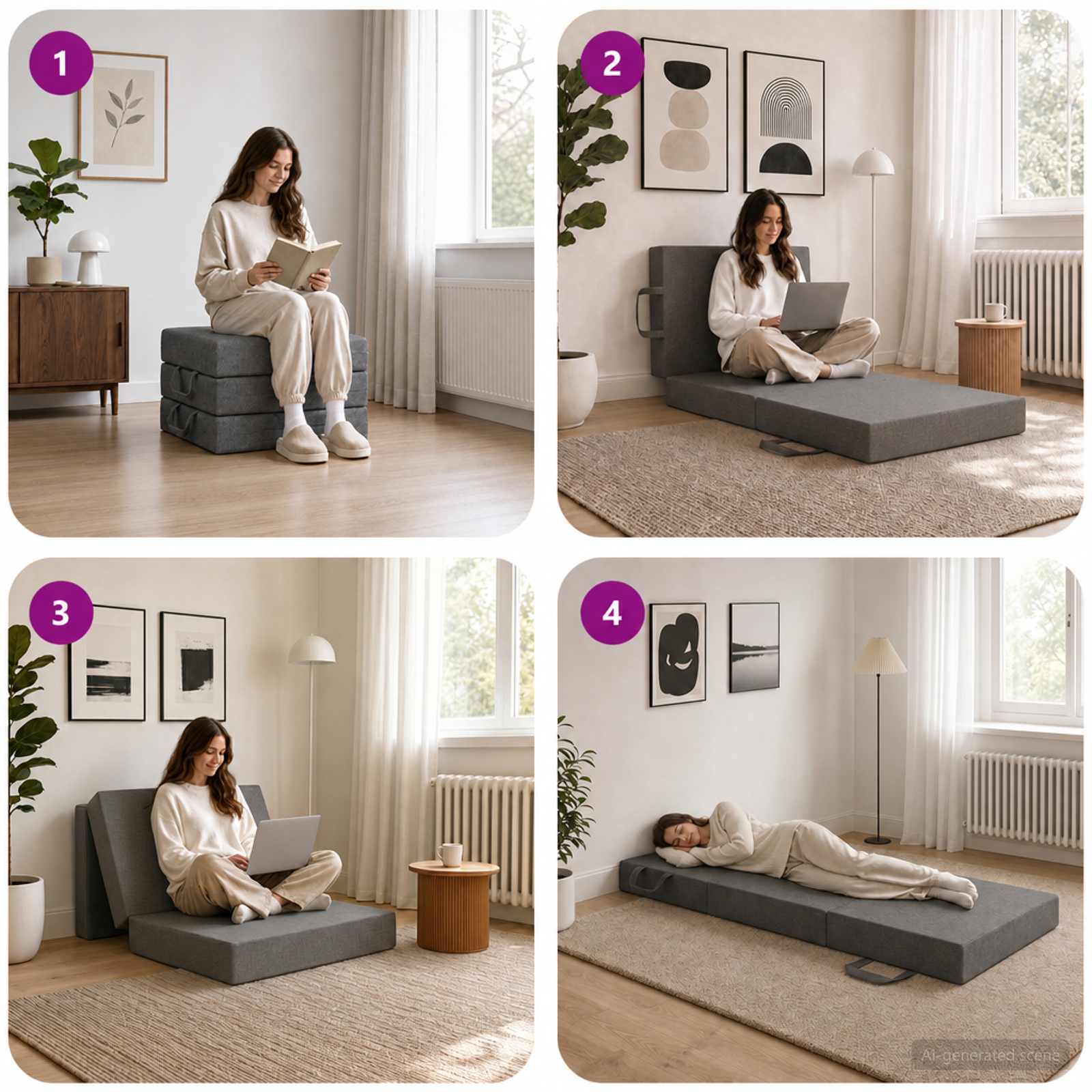 Sofa na razvlačenje 90 x 63 x 45 cm Svjetlosiva