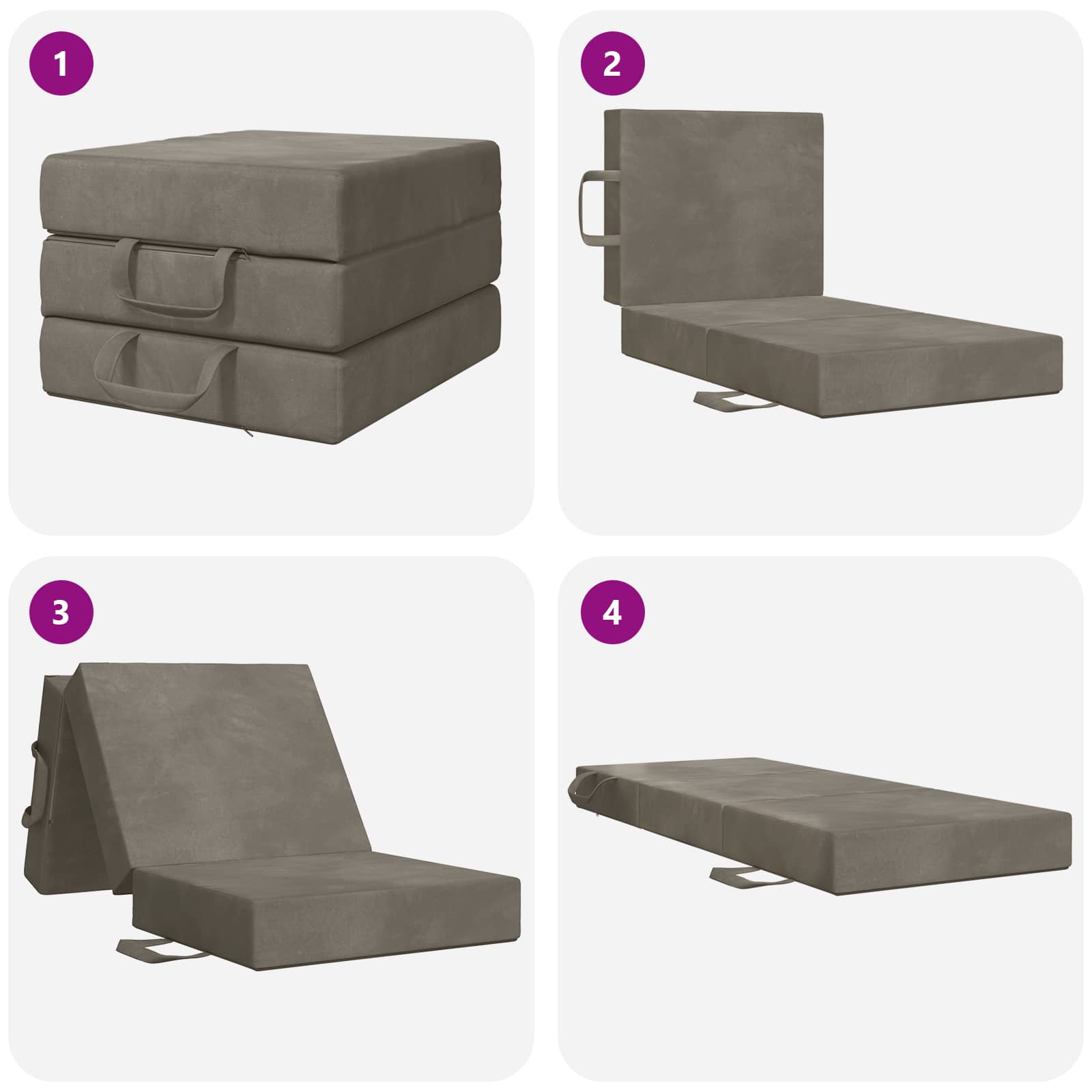 Sofa na razvlačenje 75 x 67 x 45 cm Svjetlosiva
