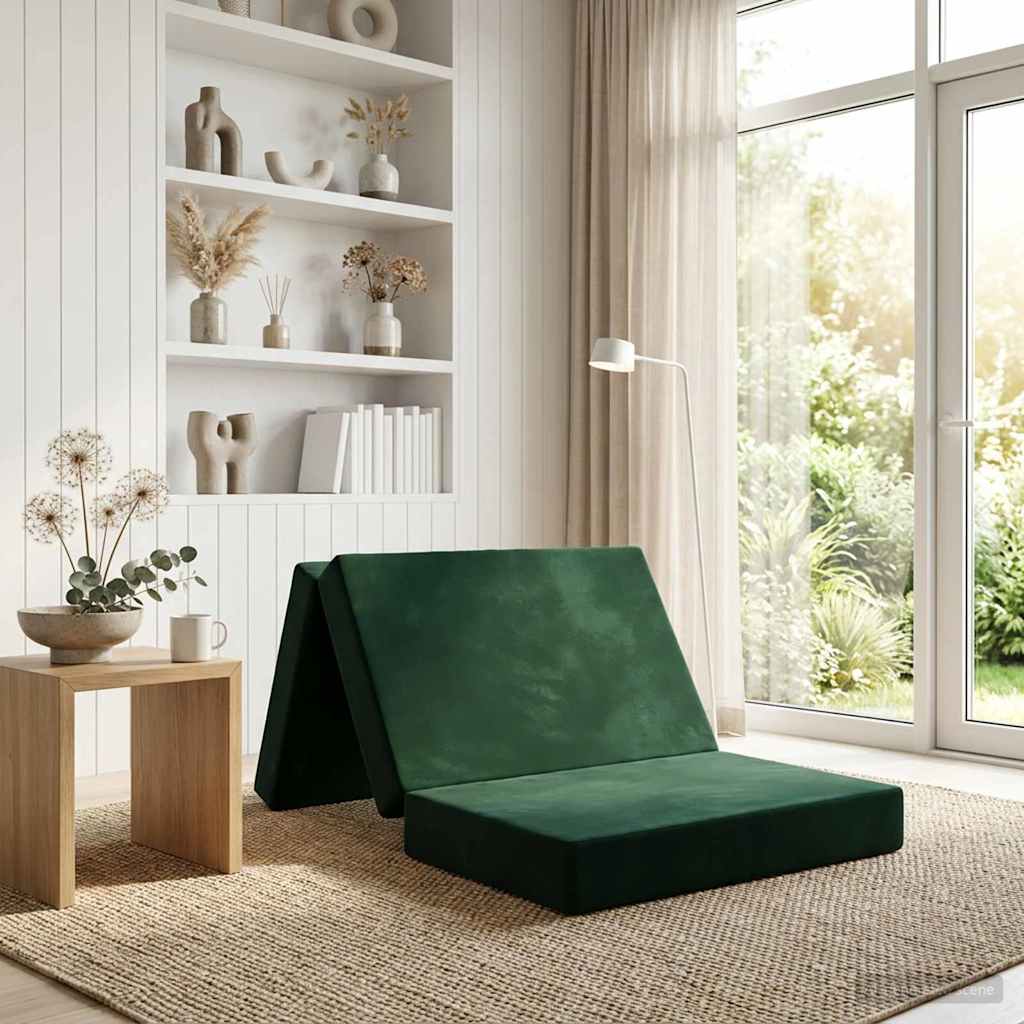 Sofa na razvlačenje 90 x 67 x 45 cm Tamnozelena