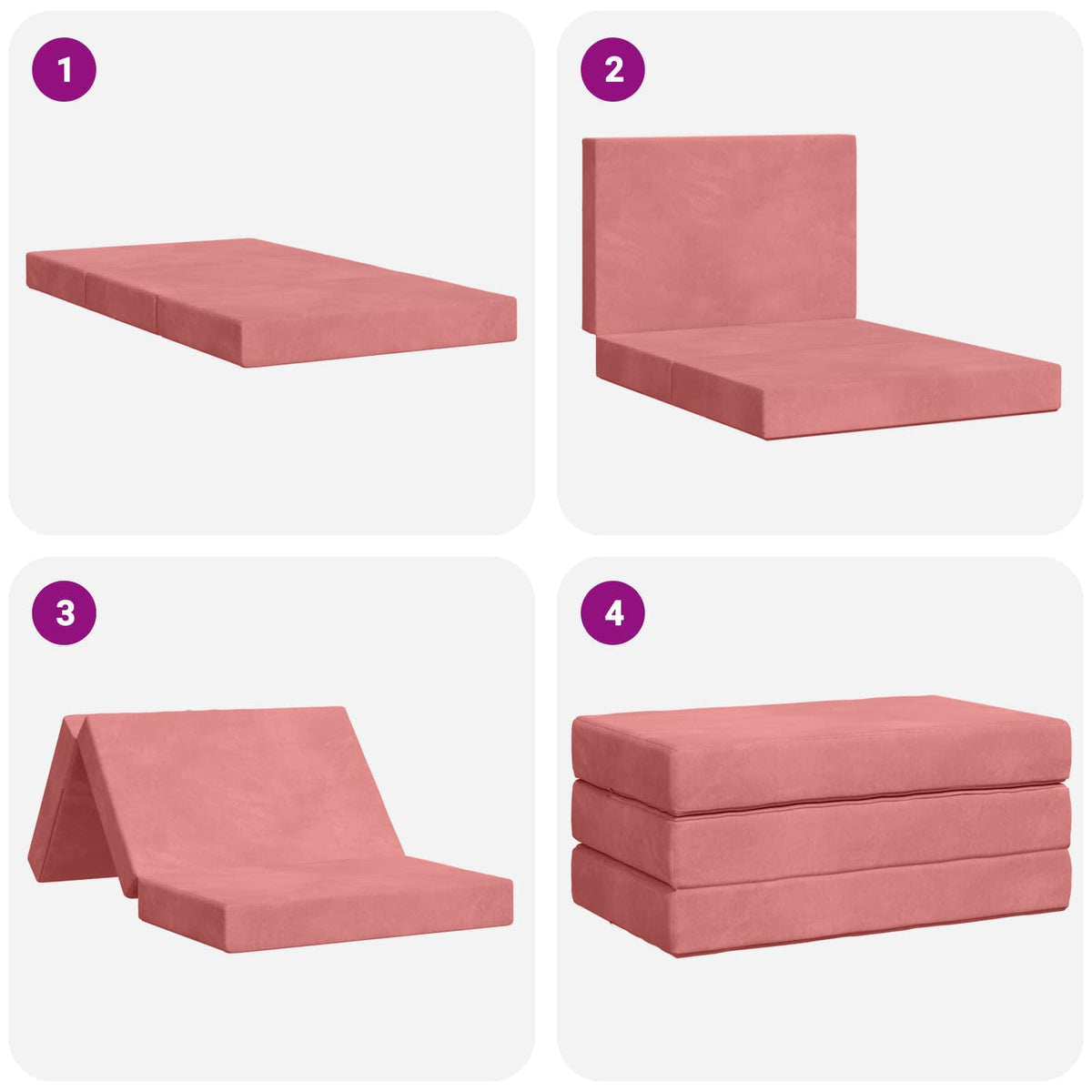Sofa na razvlačenje 80 x 67 x 45 cm Ružičasta