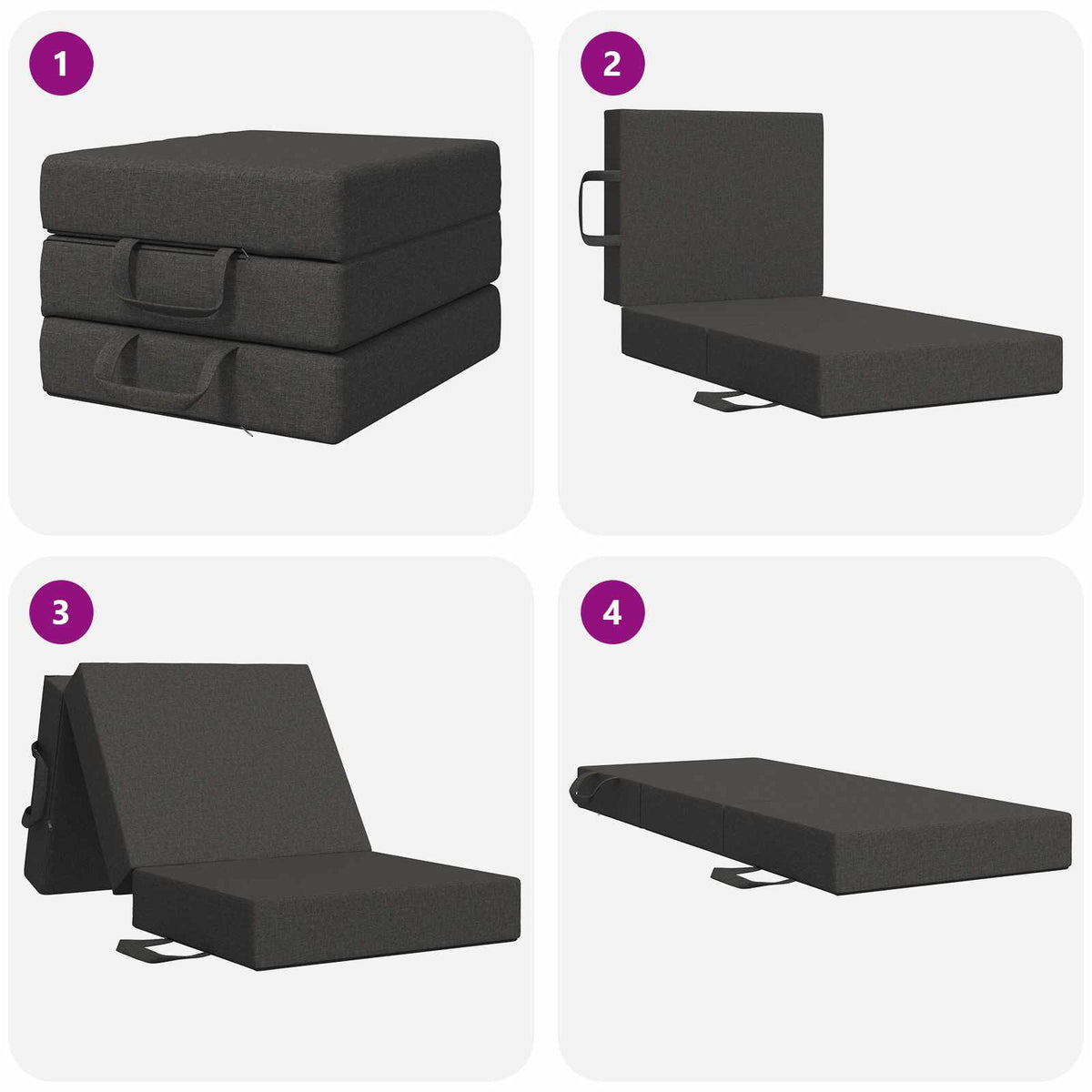 Sofa na razvlačenje 90 x 67 x 45 cm Tamnosiva