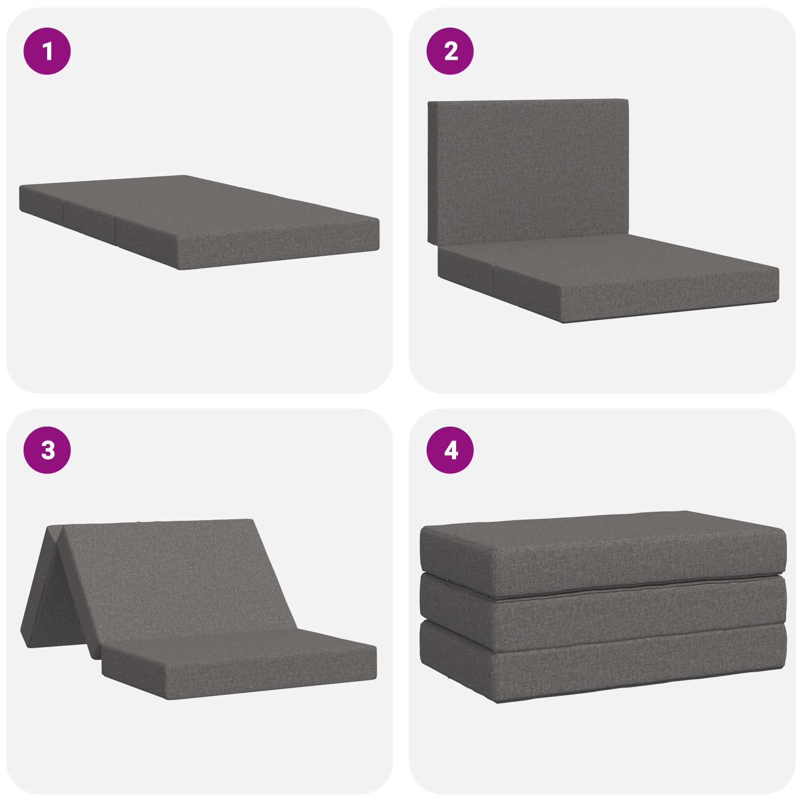 Sofa na razvlačenje 100 x 67 x 45 cm Svjetlosiva