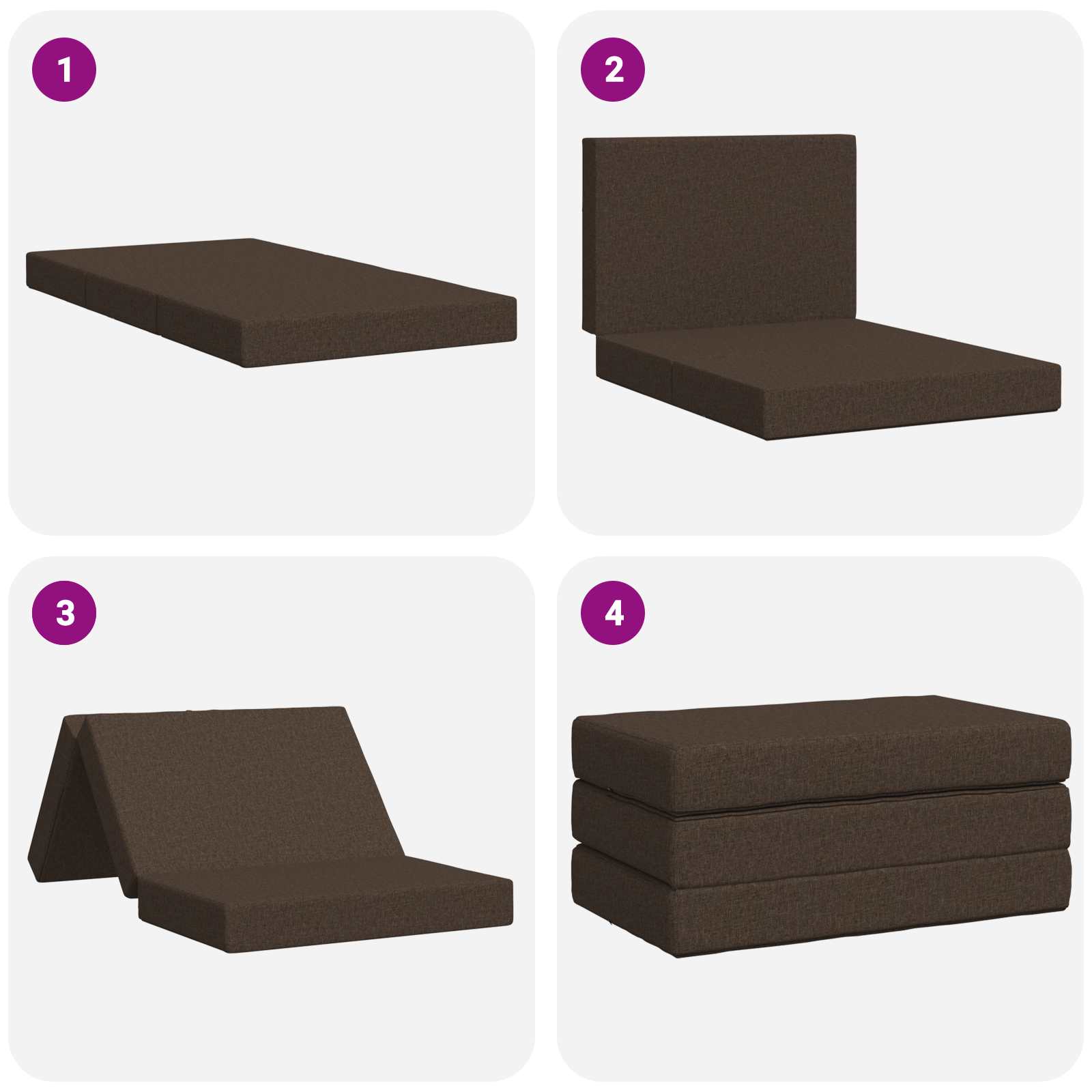 Sofa na razvlačenje 100 x 67 x 45 cm Sivosmeđa