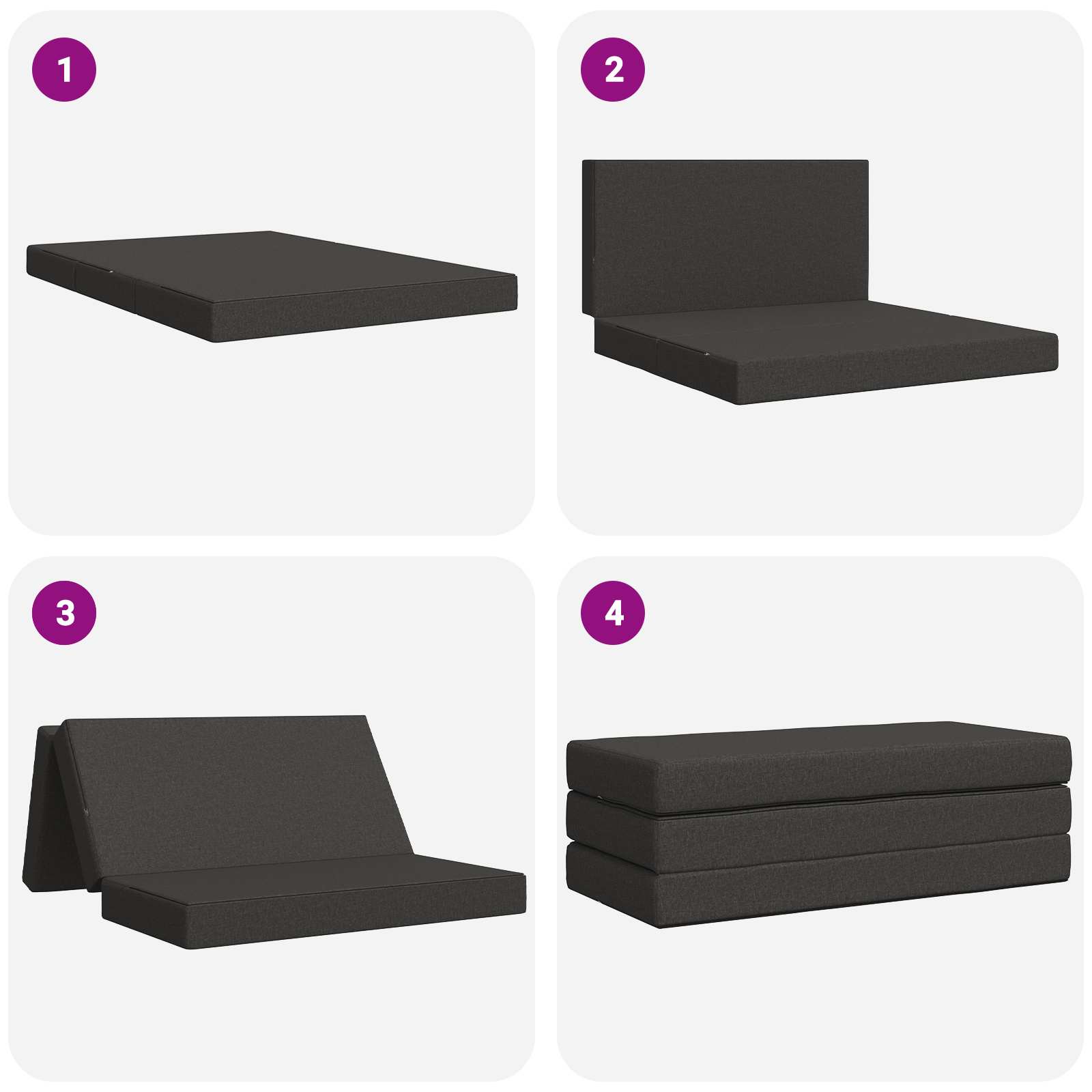 Sofa na razvlačenje 120 x 67 x 45 cm Tamnosiva