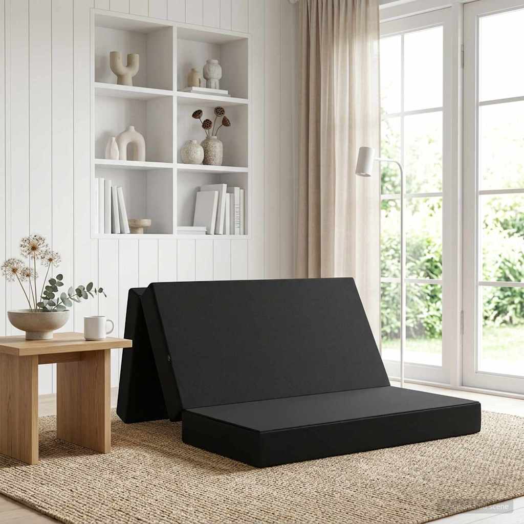 Sofa na razvlačenje 140 x 67 x 45 cm Crna