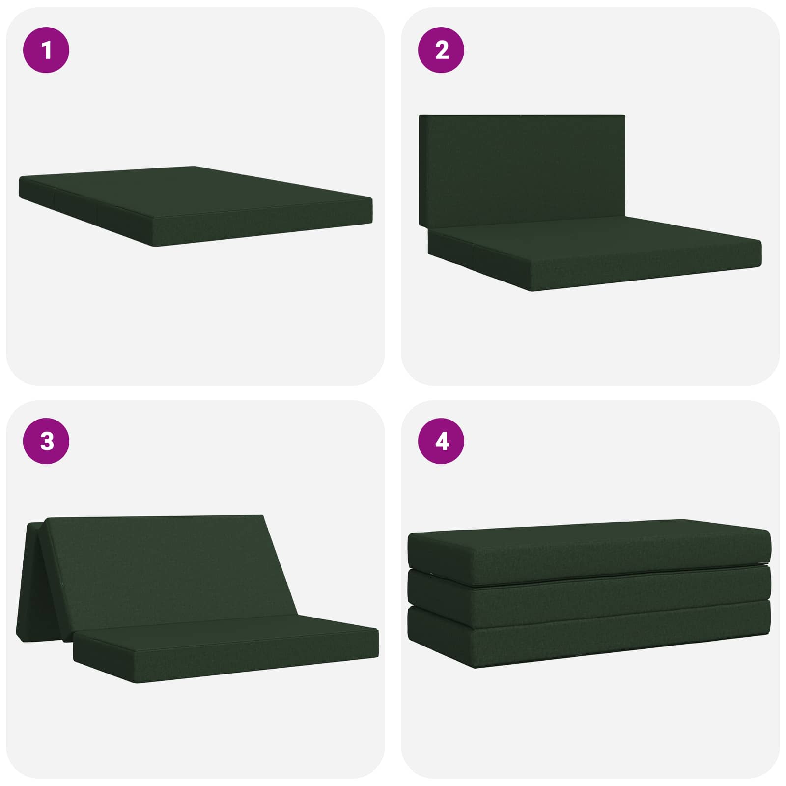 Sofa na razvlačenje 120 x 67 x 45 cm Tamnozelena