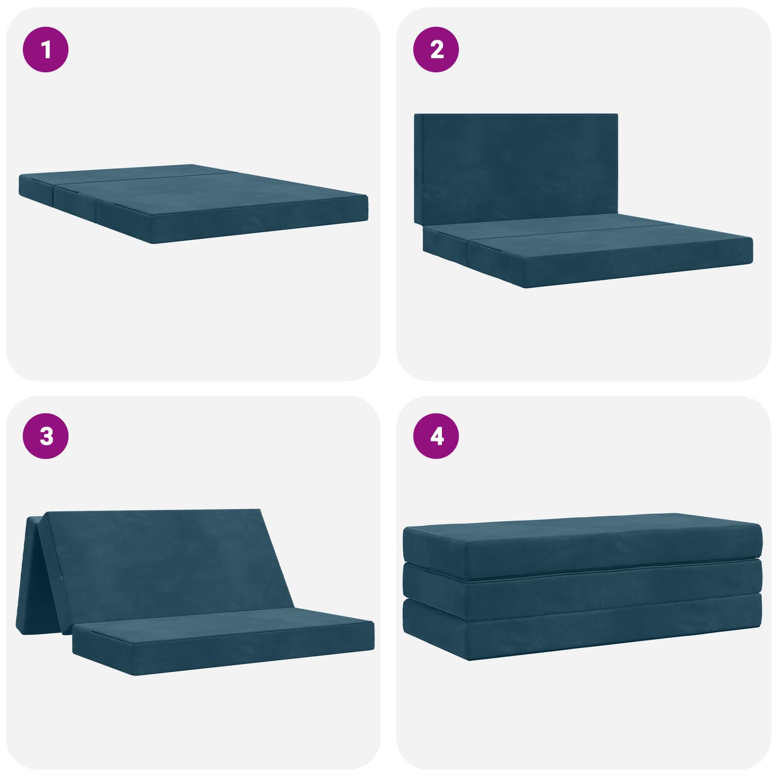 Sofa na razvlačenje 120 x 67 x 45 cm Plava