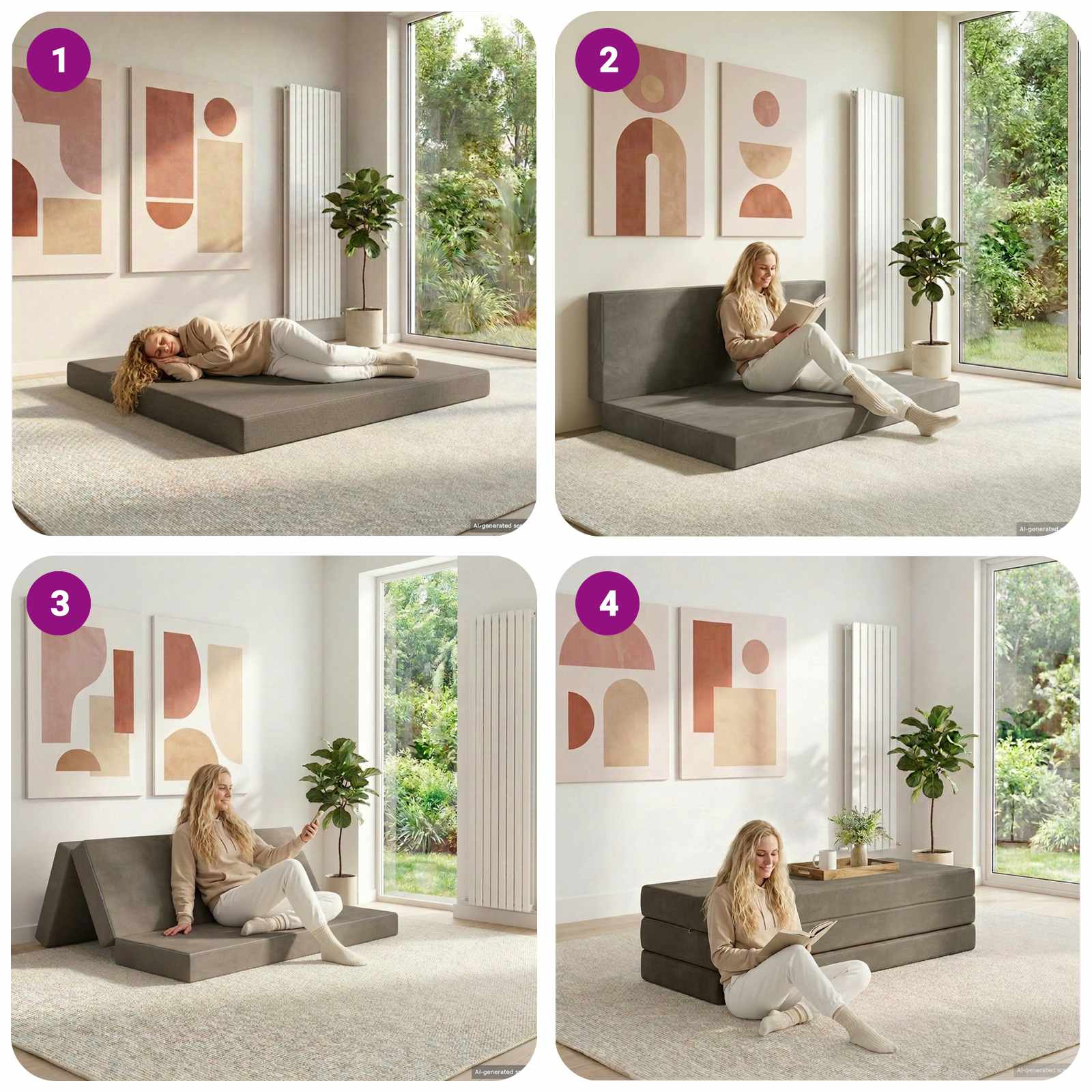 Sofa na razvlačenje 120 x 67 x 45 cm Svjetlosiva