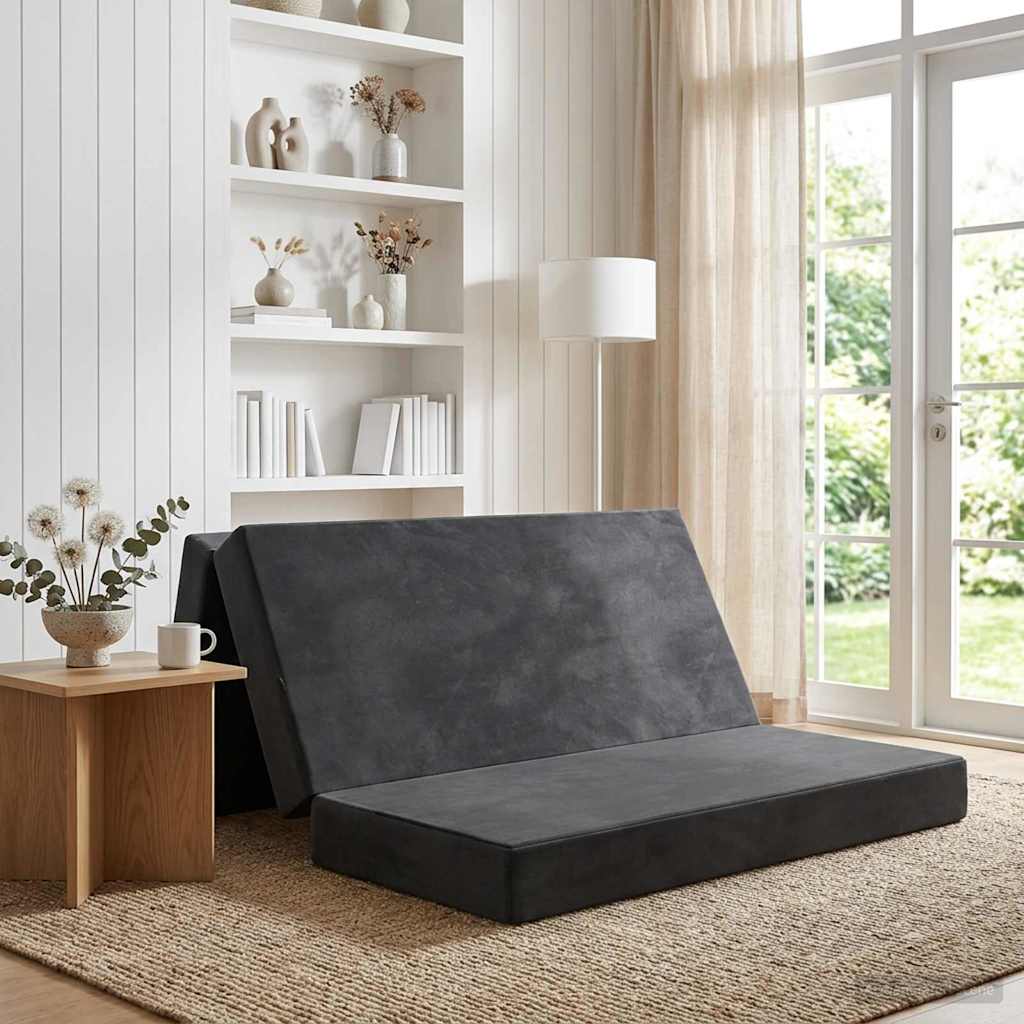 Sofa na razvlačenje 120 x 67 x 45 cm Tamnosiva