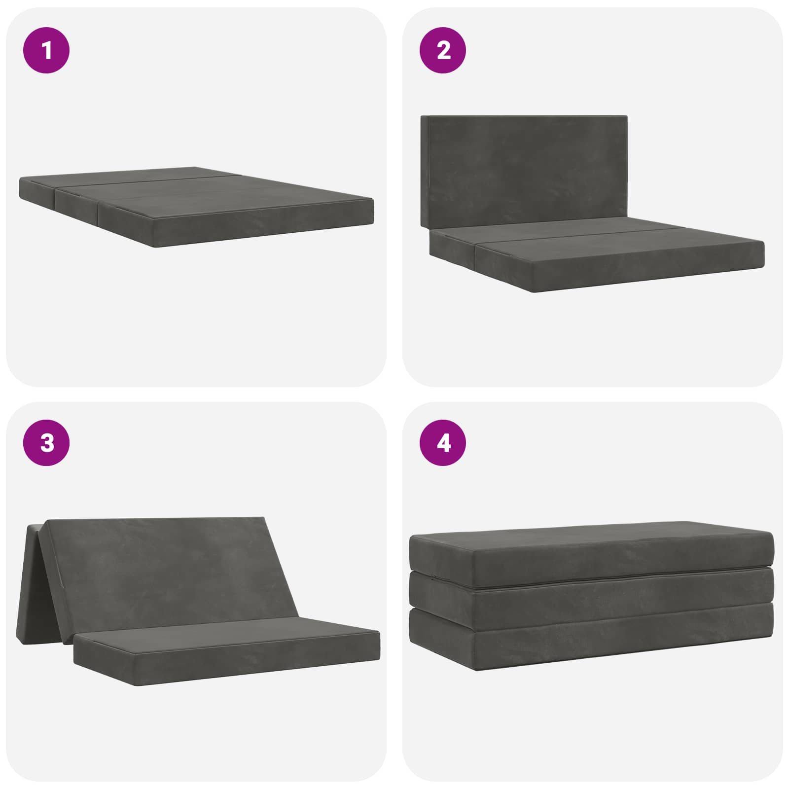 Sofa na razvlačenje 120 x 67 x 45 cm Tamnosiva
