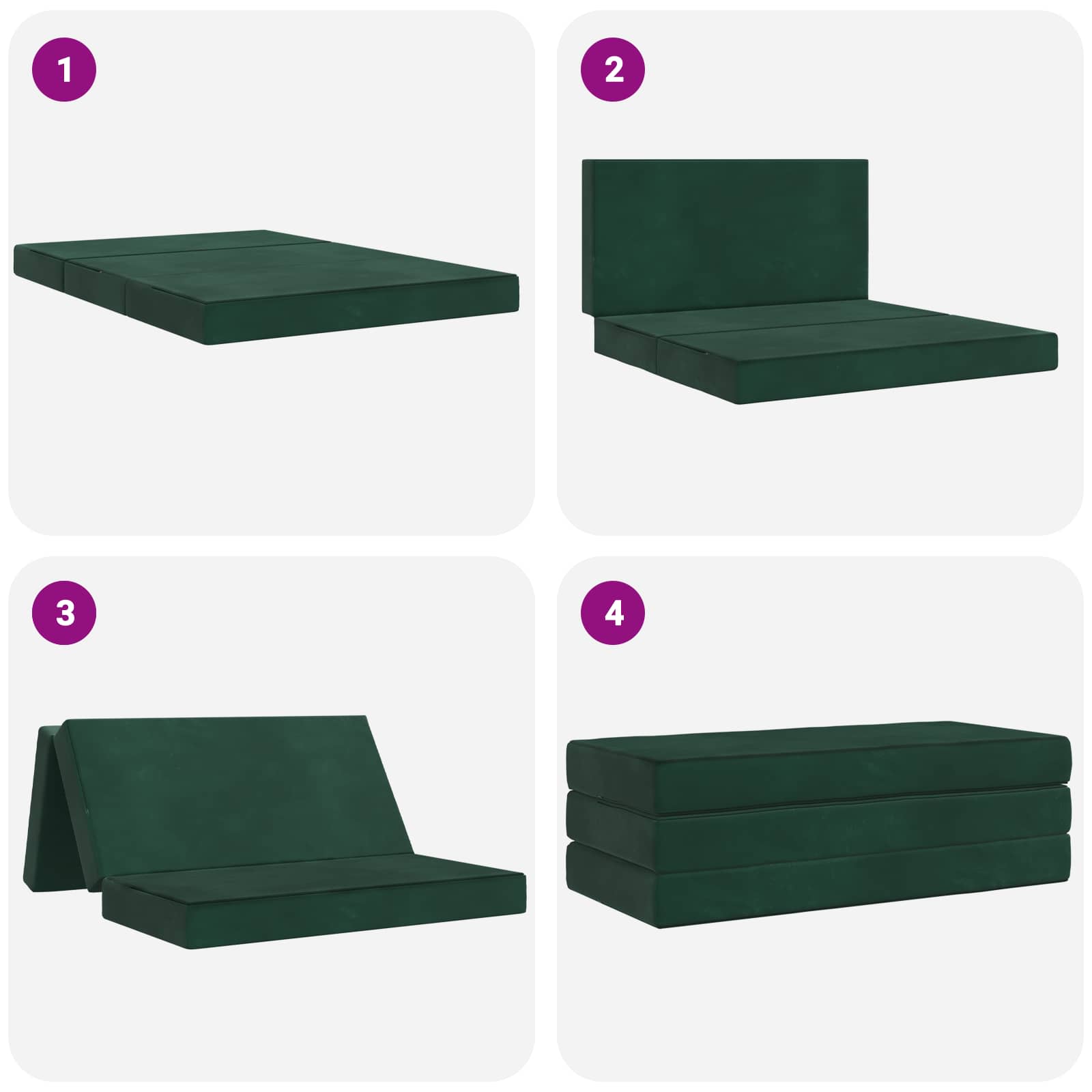 Sofa na razvlačenje 120 x 67 x 45 cm Tamnozelena