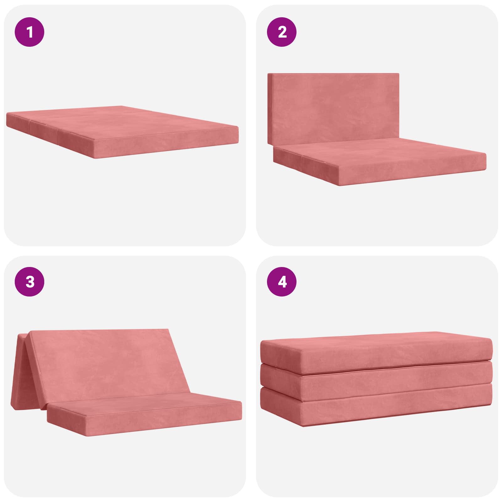 Sofa na razvlačenje 140 x 67 x 45 cm Ružičasta