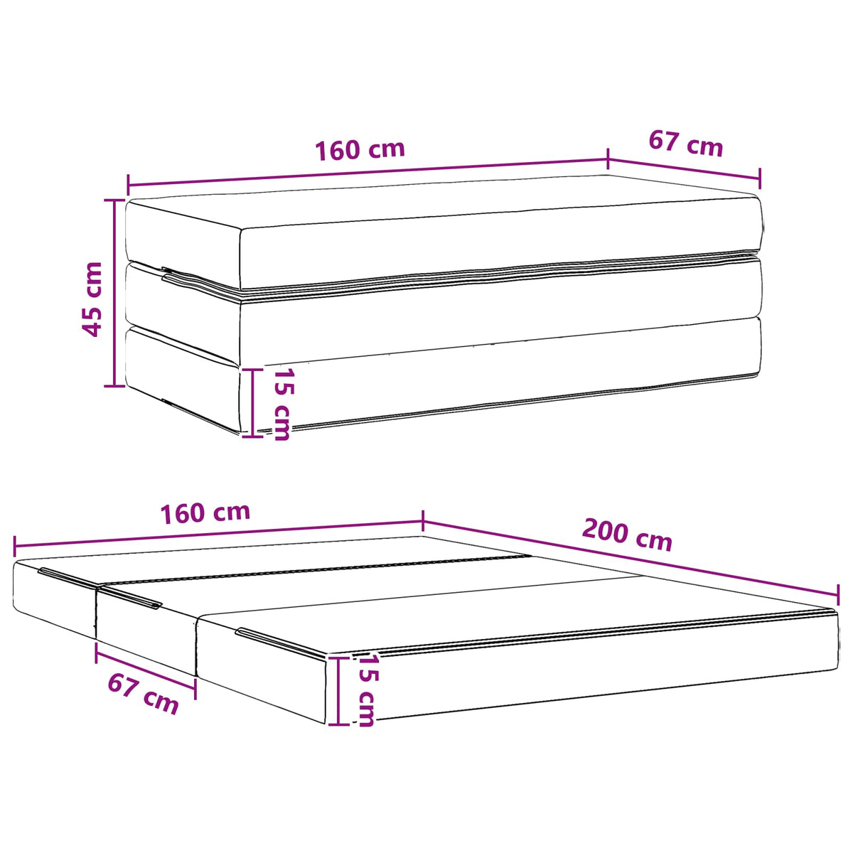 Sofa na razvlačenje 160 x 67 x 45 cm Tamnozelena