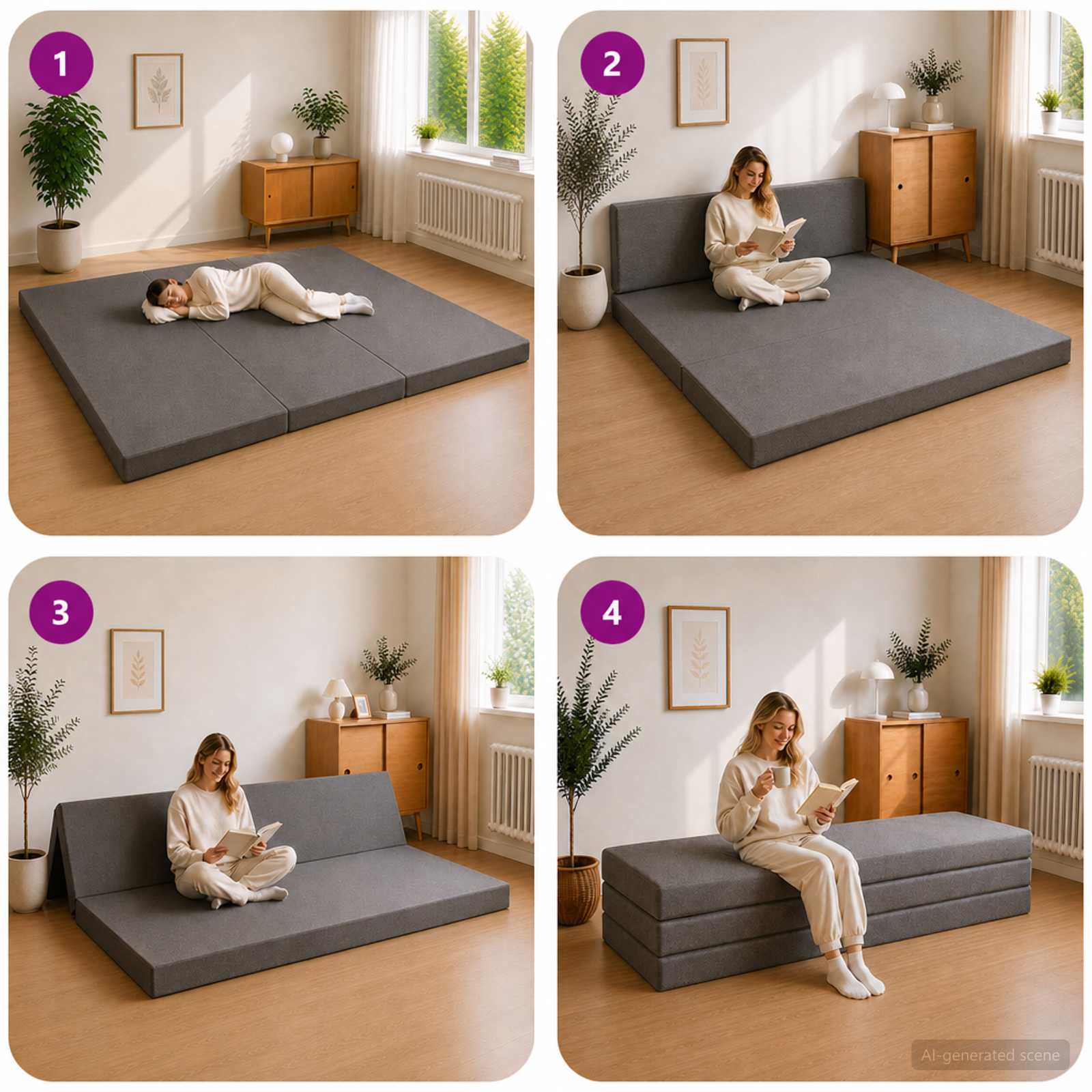 Sofa na razvlačenje 180 x 67 x 45 cm Svjetlosiva