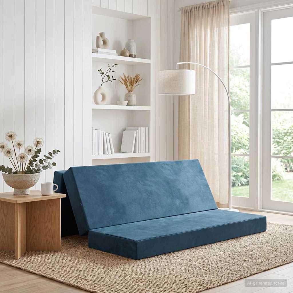 Sofa na razvlačenje 200 x 67 x 45 cm Plava