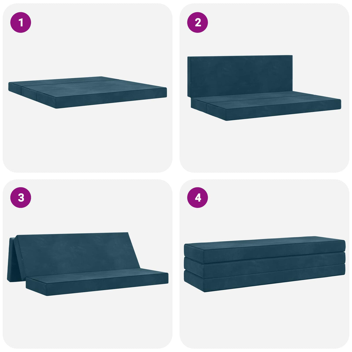 Sofa na razvlačenje 200 x 67 x 45 cm Plava