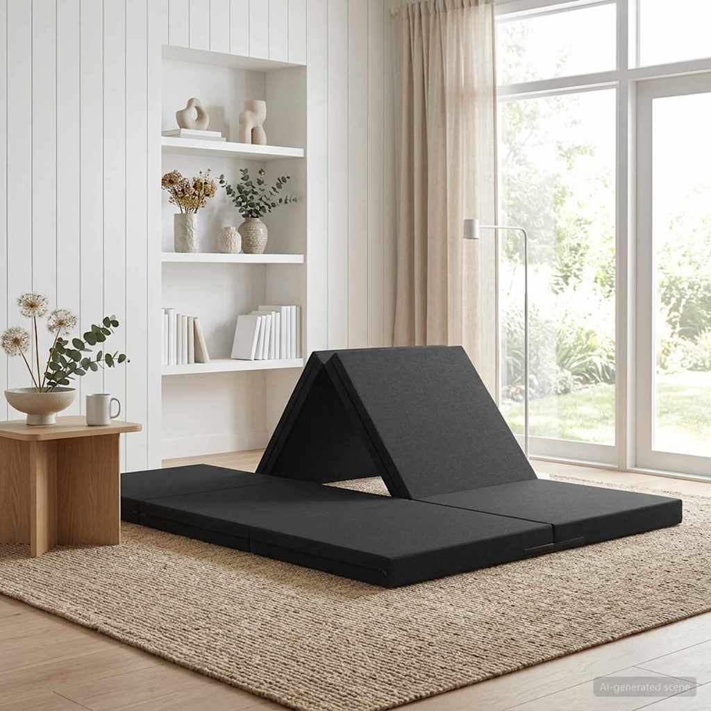 Sofa na razvlačenje 140 x 67 x 45 cm Crna