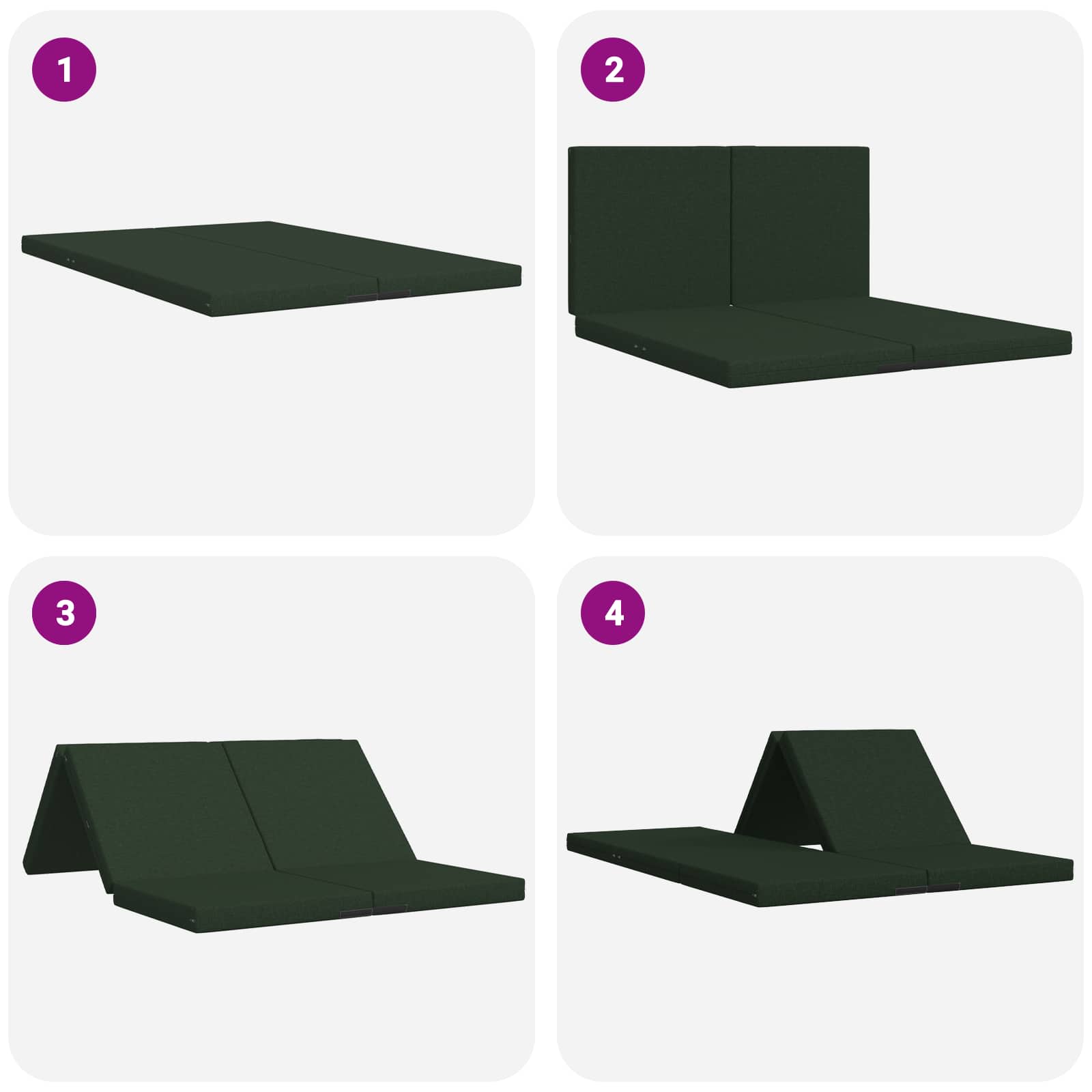 Sofa na razvlačenje 140 x 67 x 45 cm Tamnozelena