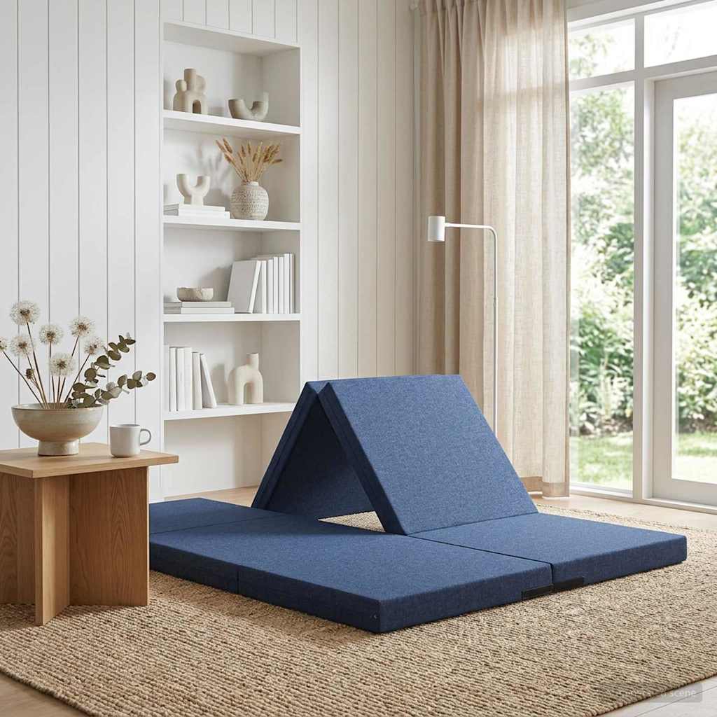 Sofa na razvlačenje 140 x 67 x 15 cm Plava