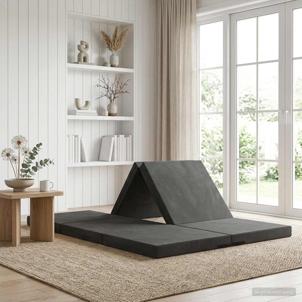 Sofa na razvlačenje 140 x 67 x 15 cm Tamnosiva