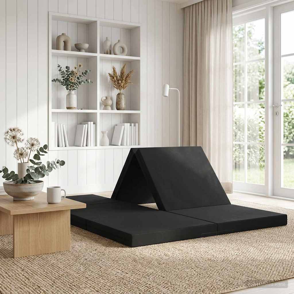 Sofa na razvlačenje 140 x 67 x 45 cm Crna