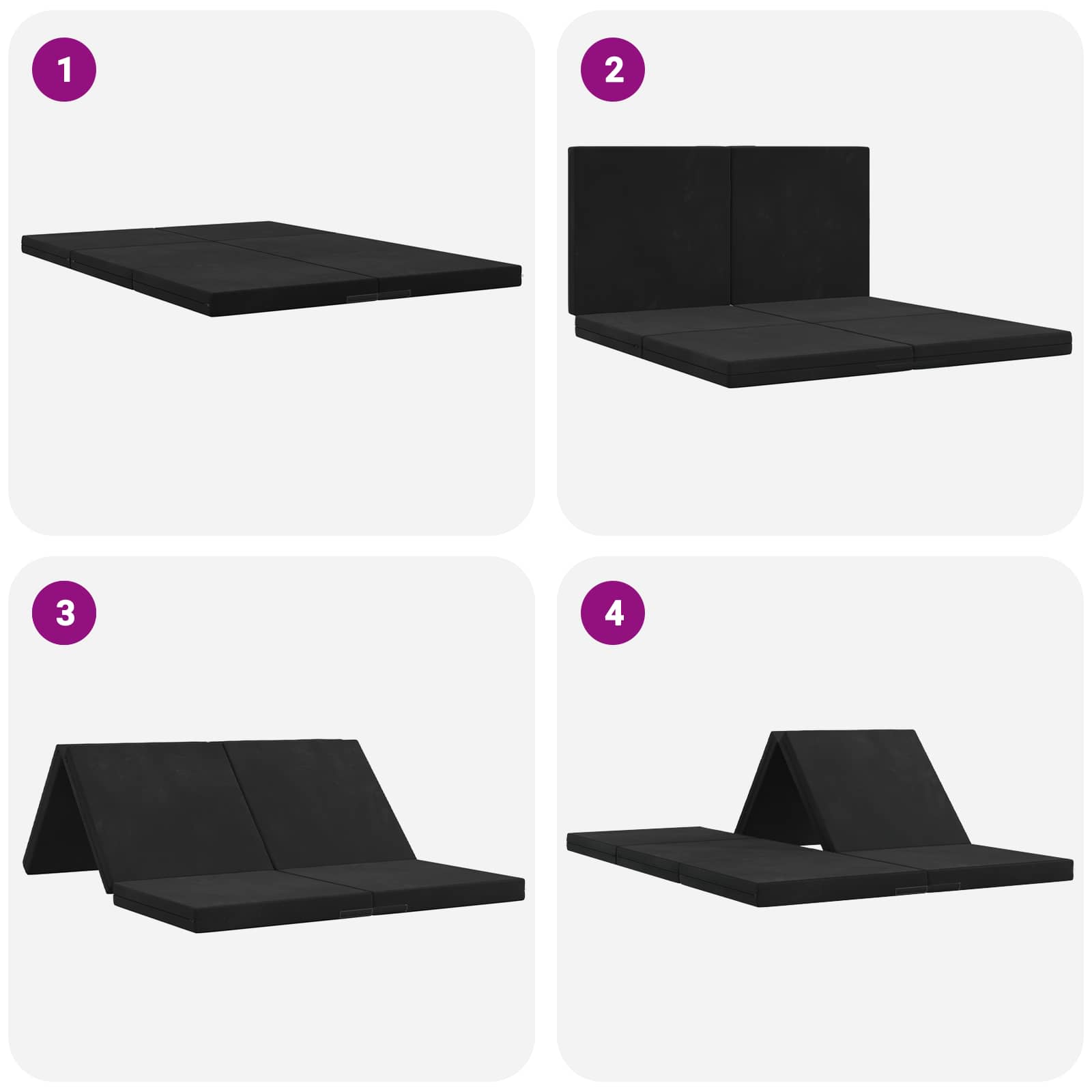 Sofa na razvlačenje 140 x 67 x 45 cm Crna