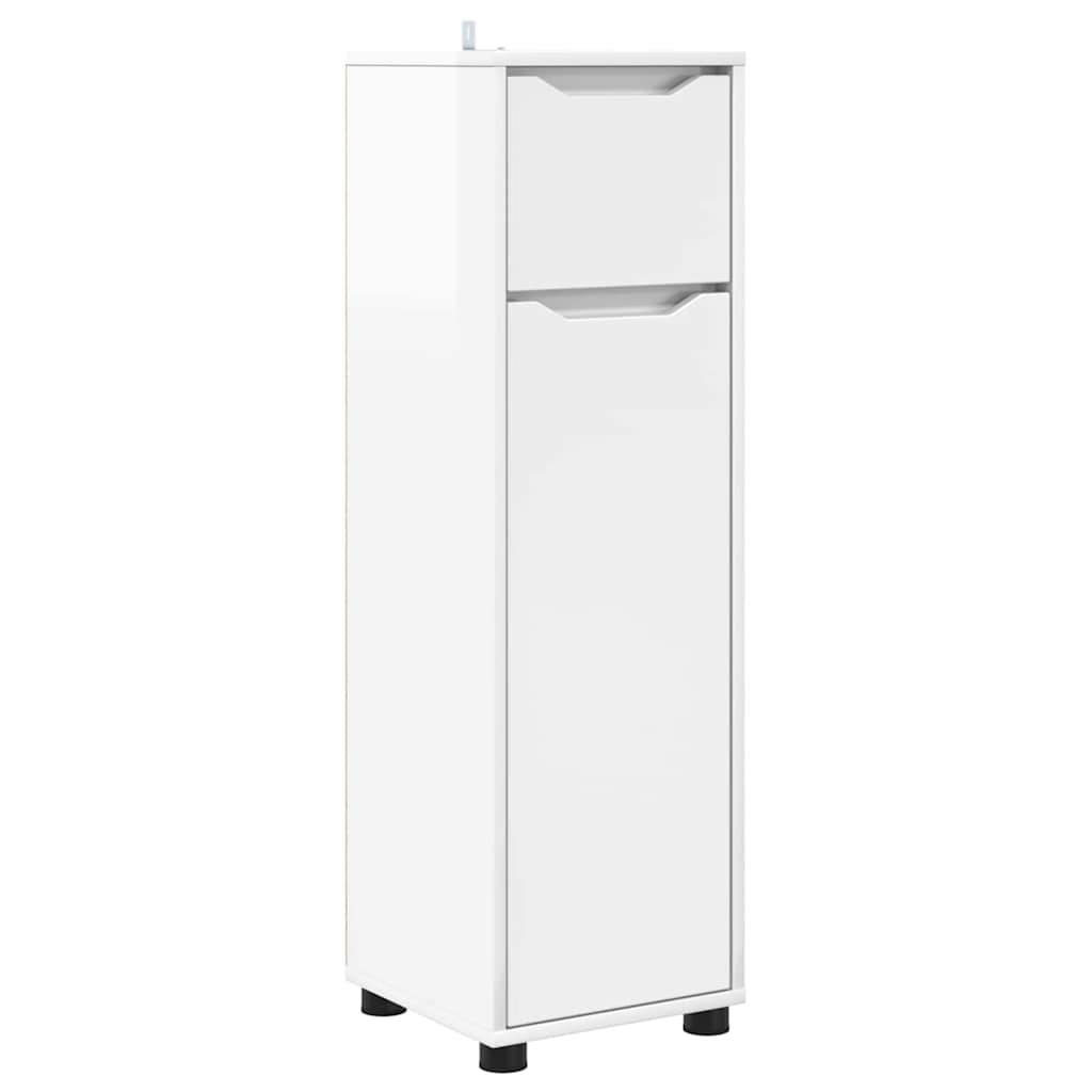 Kupaonski ormar s policom Visoki sjaj bijela 30,5 x 30 x 101 cm