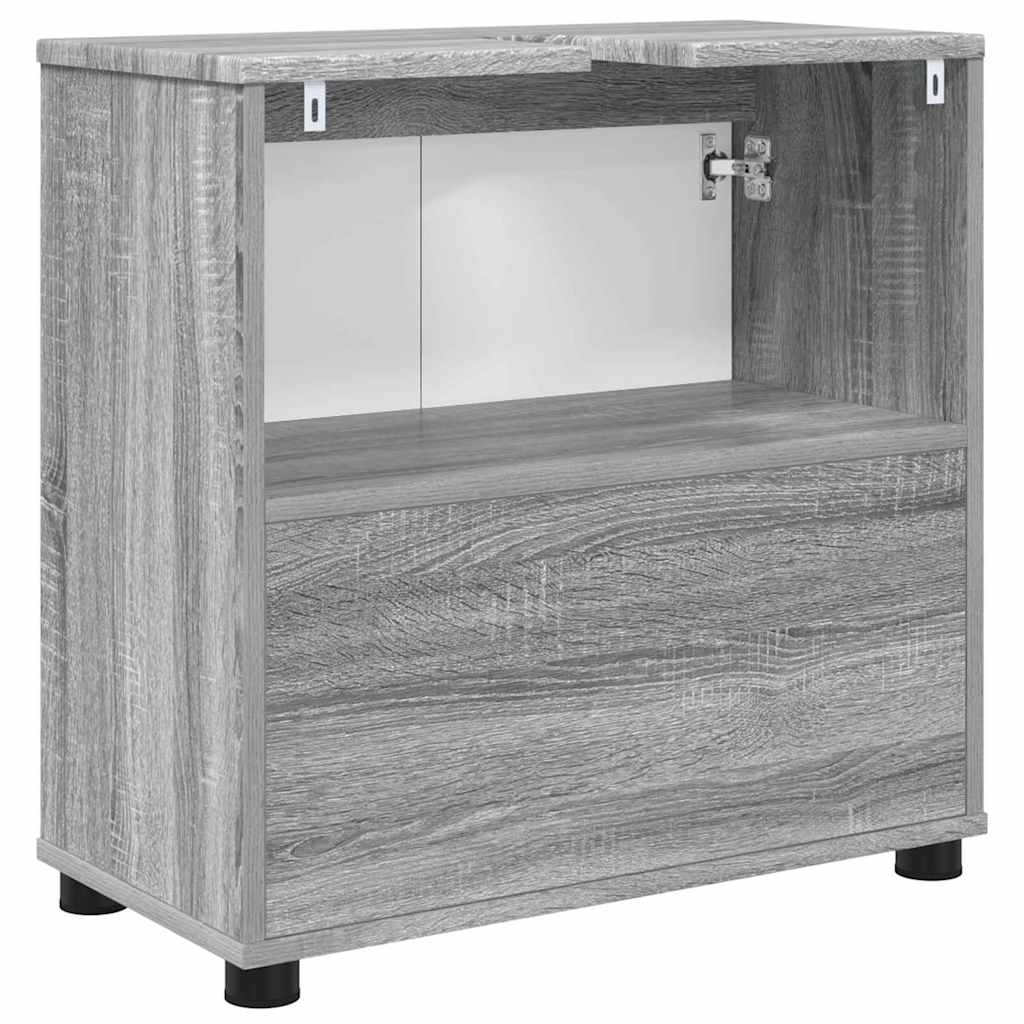 Ormarić za umivaonik s policom Siva Sonoma 60 x 30 x 60 cm