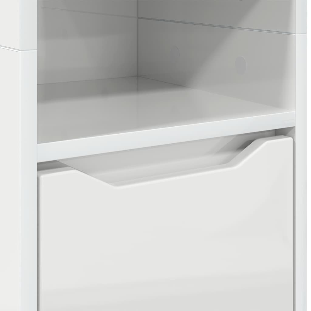 Kupaonski ormar s policom Visoki sjaj bijela 30,5 x 30 x 195 cm