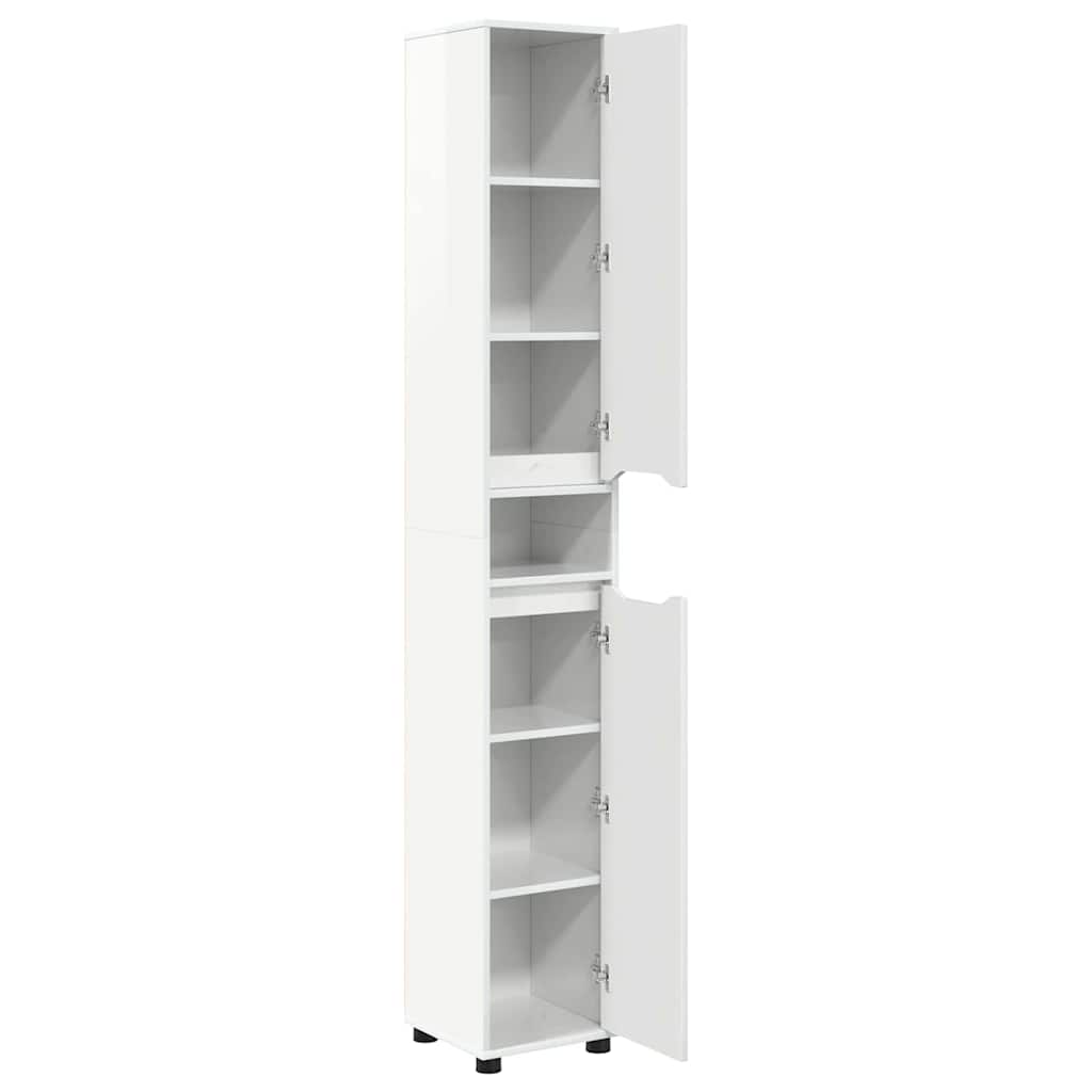 Kupaonski ormar s policom Visoki sjaj bijela 30,5 x 30 x 195 cm