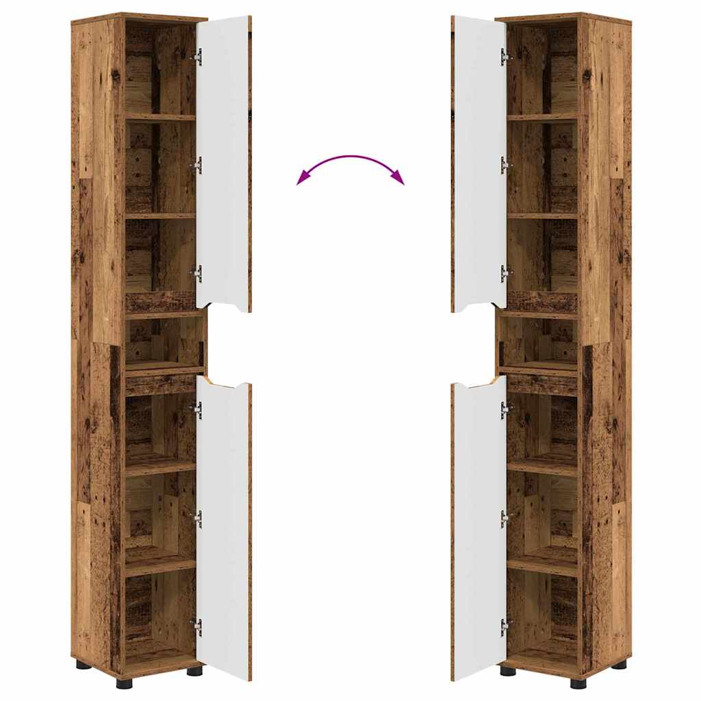 Kupaonski ormar Staro drvo 30,5 x 30 x 195 cm Konstruirano drvo