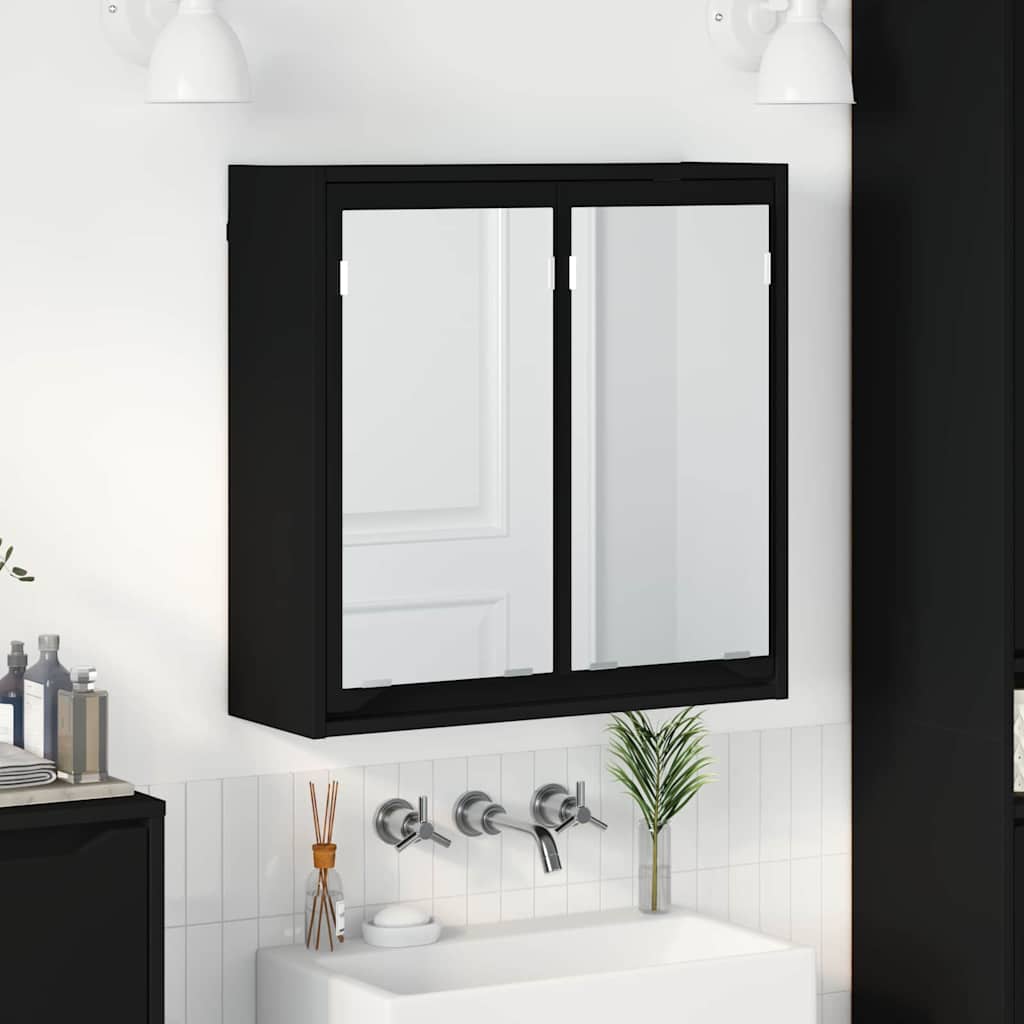 Kupaonski ormar s ogledalom s policom Crna 60 x 20 x 60 cm