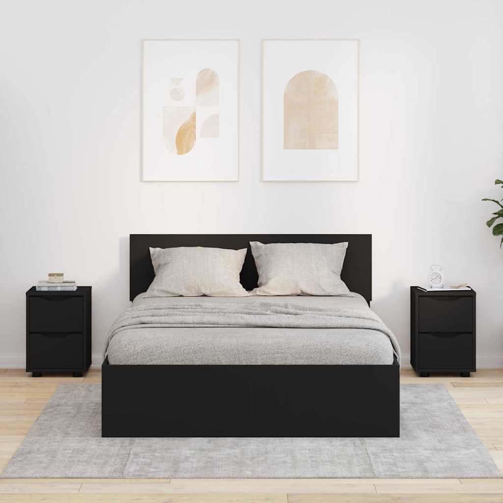 Noćni ormarići 2 pcs Crna 30,5 x 30 x 43 cm Konstruirano drvo
