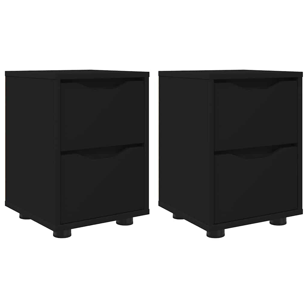 Noćni ormarići 2 pcs Crna 30,5 x 30 x 43 cm Konstruirano drvo