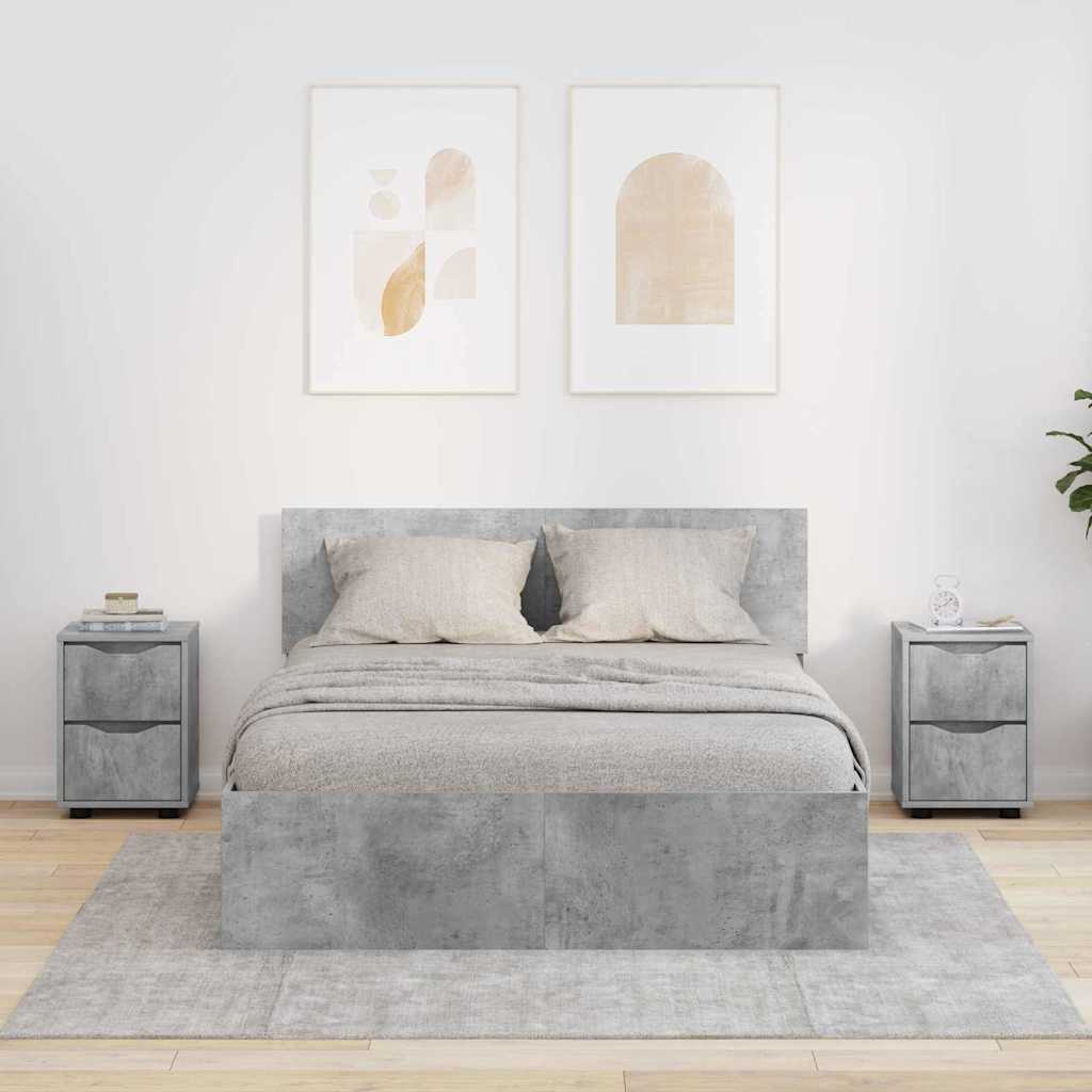 Noćni ormarići s ladicama 2 pcs Betonski sivi 30,5 x 30 x 43 cm