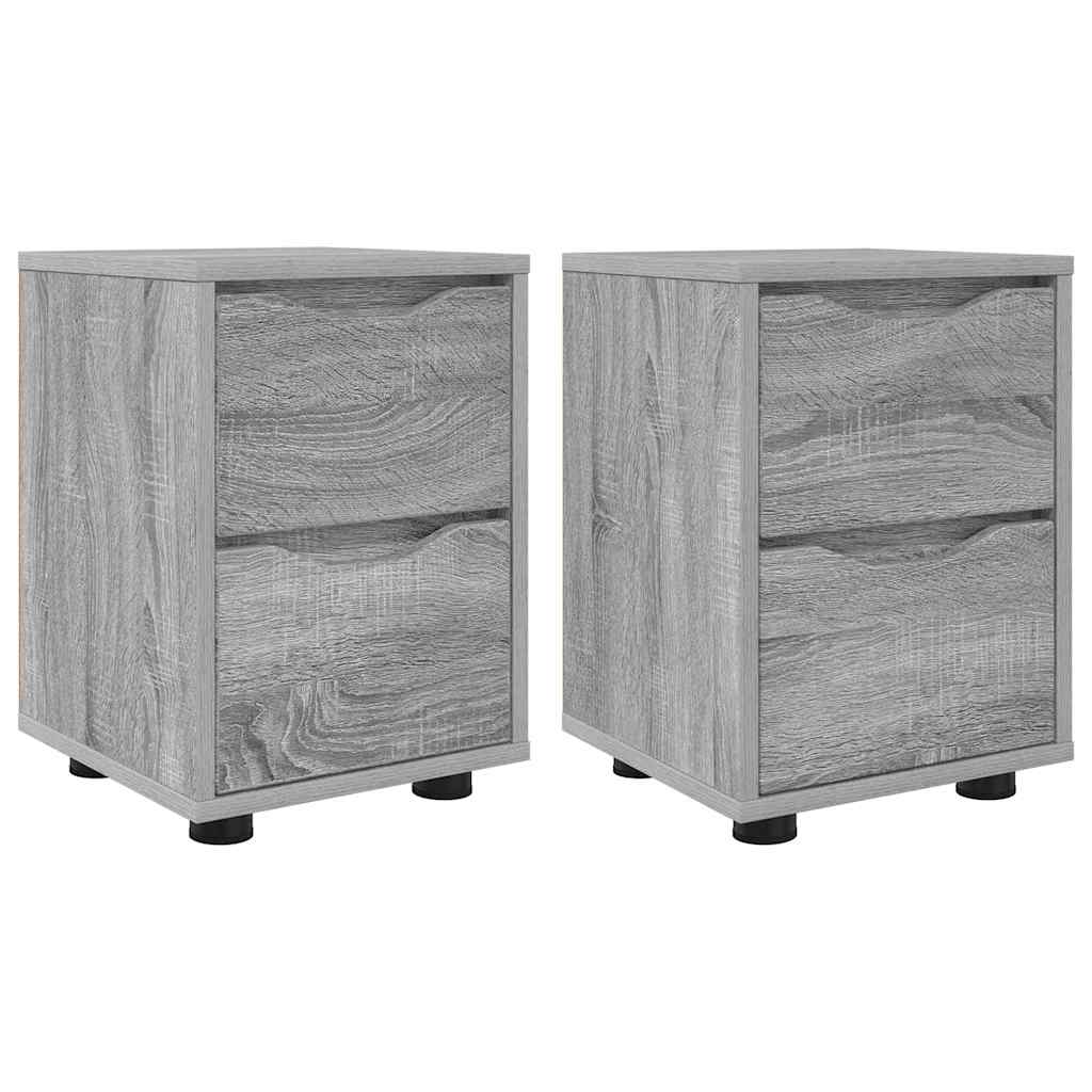 Noćni ormarići s ladicama 2 pcs Siva Sonoma 30,5 x 30 x 43 cm