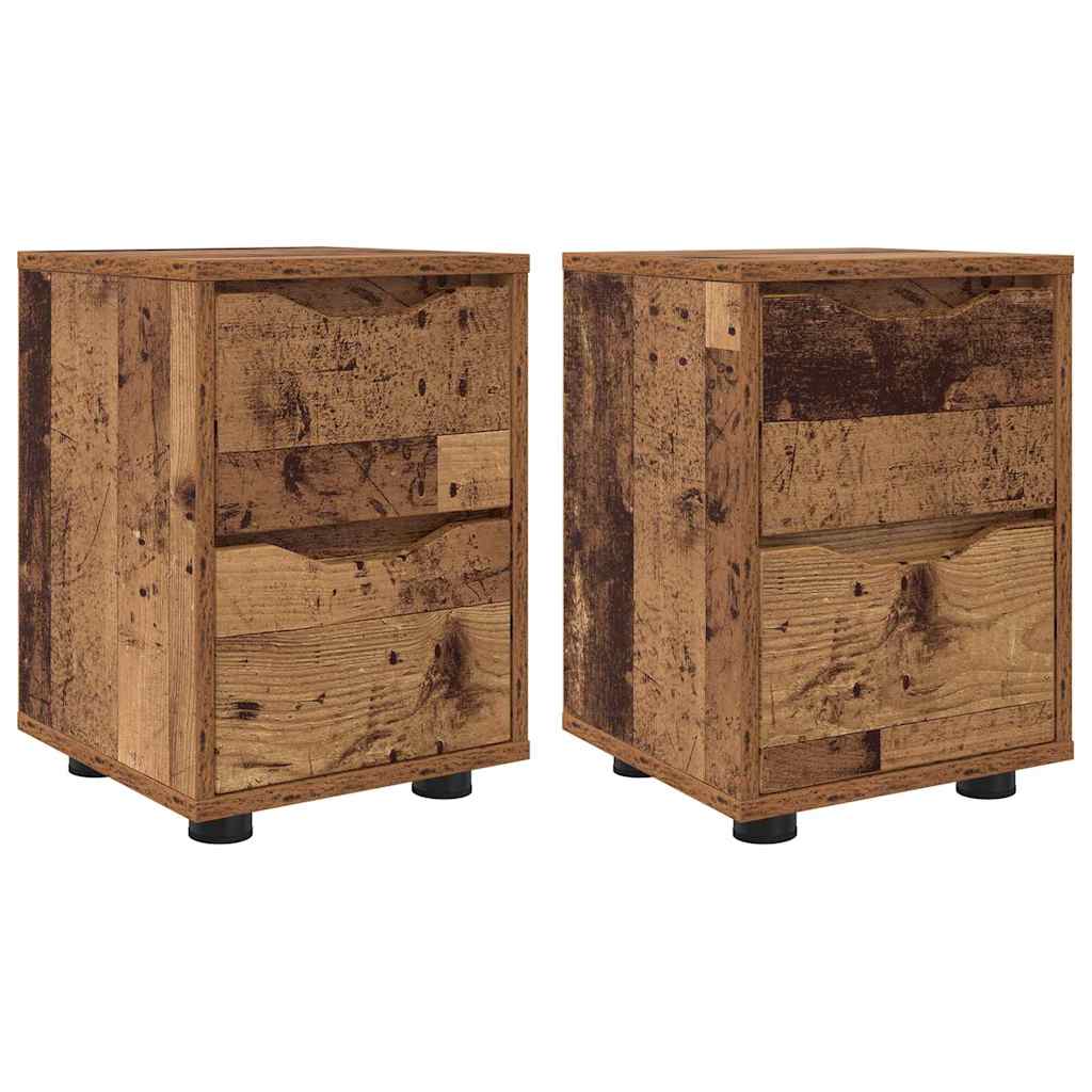 Noćni ormarići s ladicama 2 pcs Staro drvo 30,5 x 30 x 43 cm