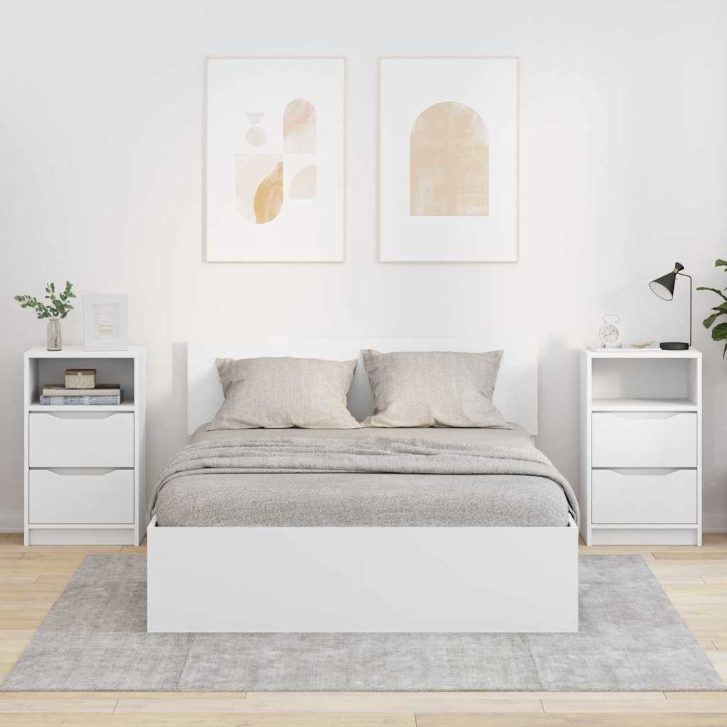 Noćni ormarići 2 pcs Bijelo 40 x 30 x 467 cm Konstruirano drvo