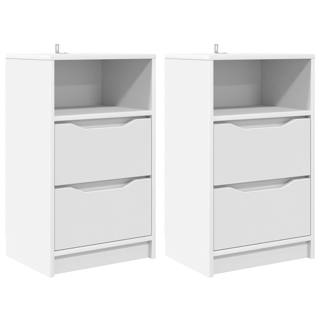 Noćni ormarići 2 pcs Bijelo 40 x 30 x 467 cm Konstruirano drvo