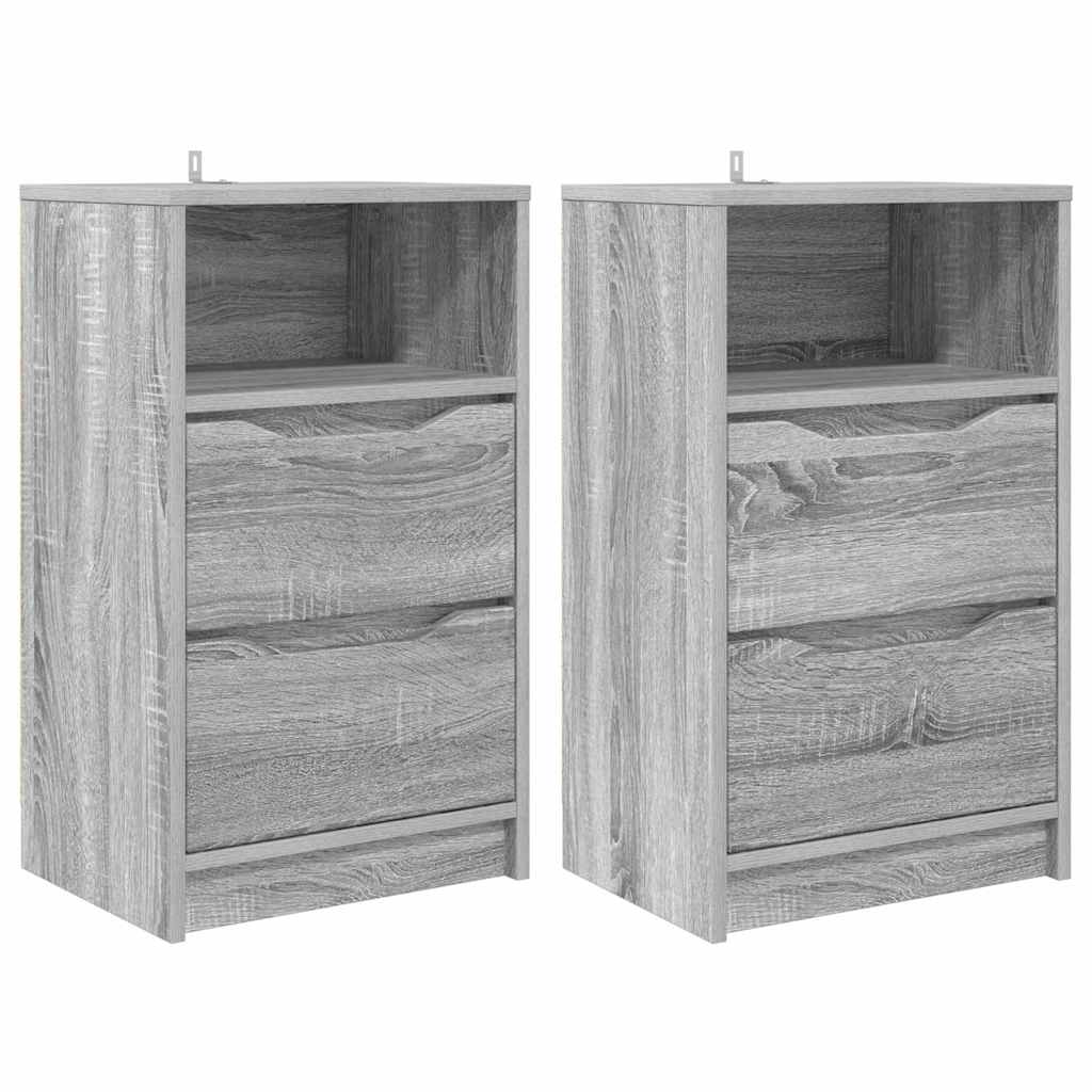 Noćni ormarići s ladicama 2 pcs Siva Sonoma 40 x 30 x 467 cm