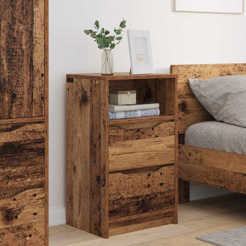 Noćni ormarići s ladicama 2 pcs Staro drvo 40 x 30 x 467 cm