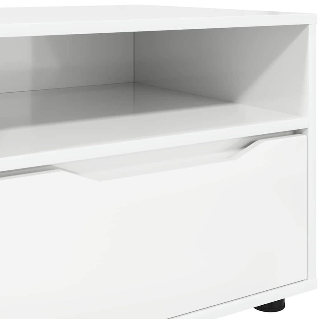 TV ormar Visoki sjaj bijela 100 x 48 x 43 cm Konstruirano drvo