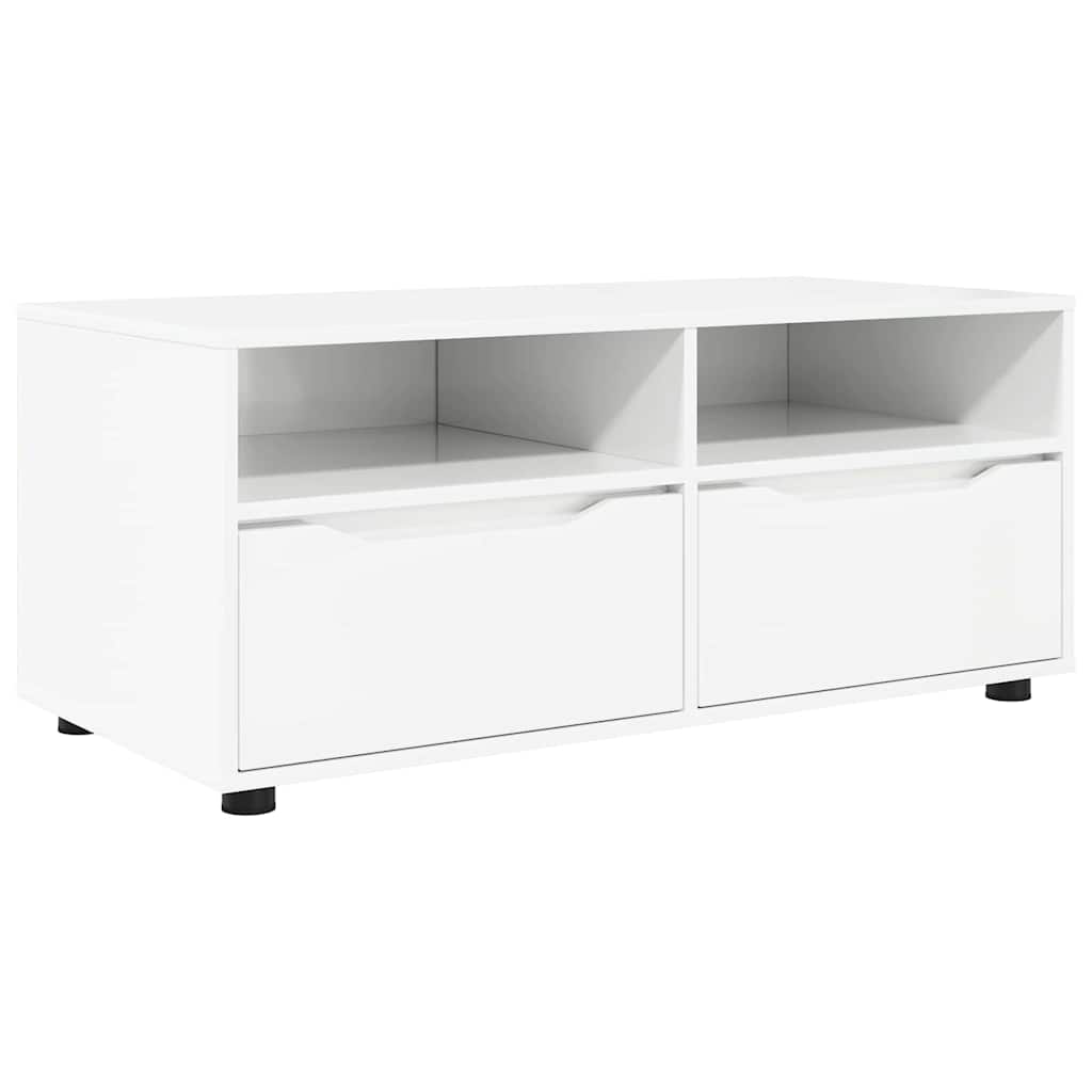 TV ormar Visoki sjaj bijela 100 x 48 x 43 cm Konstruirano drvo