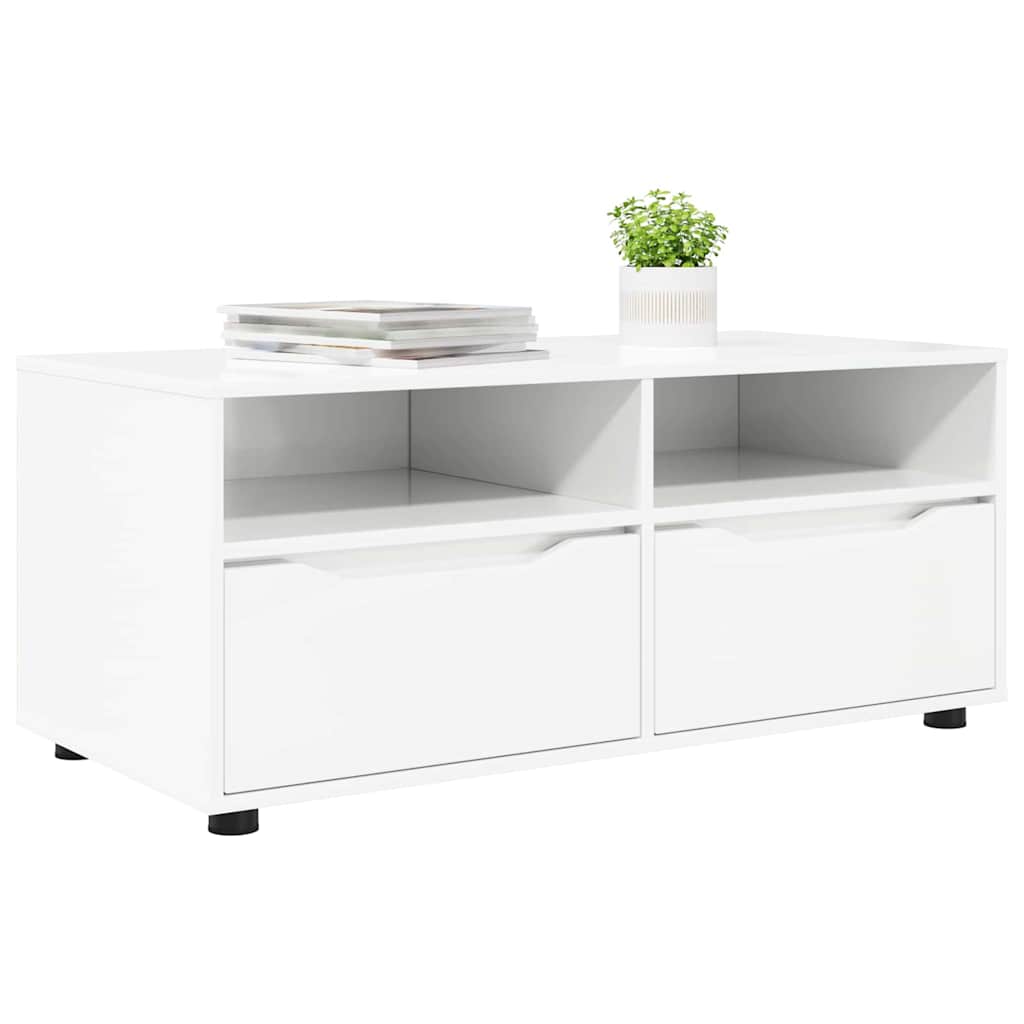 TV ormar Visoki sjaj bijela 100 x 48 x 43 cm Konstruirano drvo
