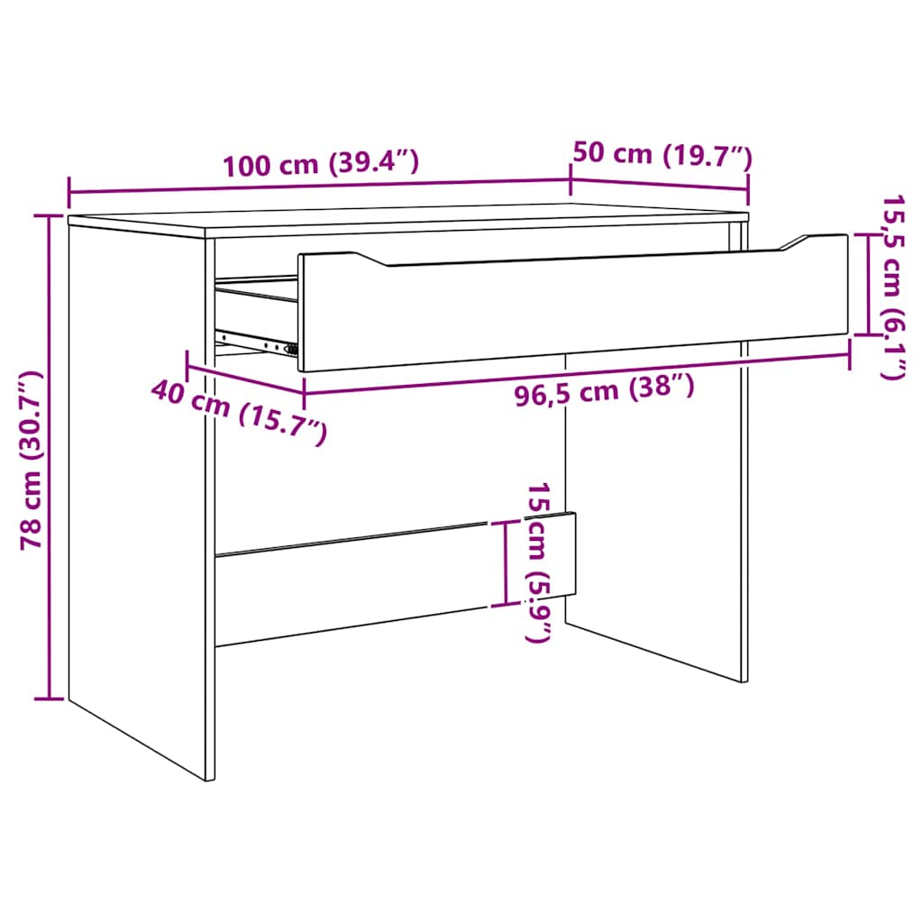 Stol Sivi Sonoma 100 x 50 x 78 cm Konstrukcijsko drvo